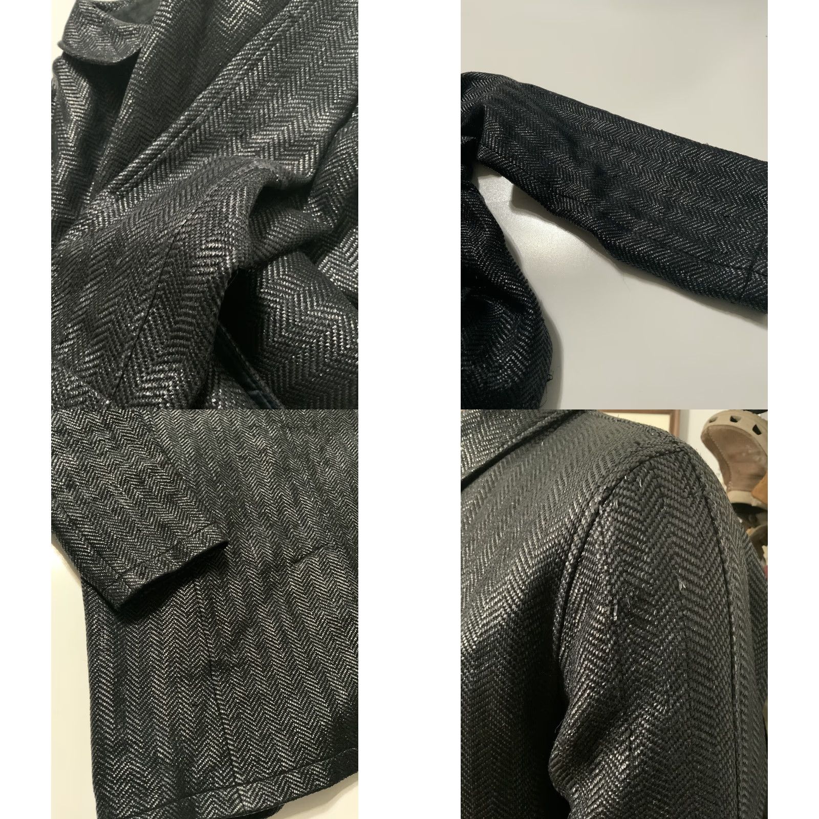 Vintage Krammer & Stoudt New York Black Herringbone Trench Coat Overcoat M Womens Coat Size US M / EU 48-50 / 2 - 8 Thumbnail