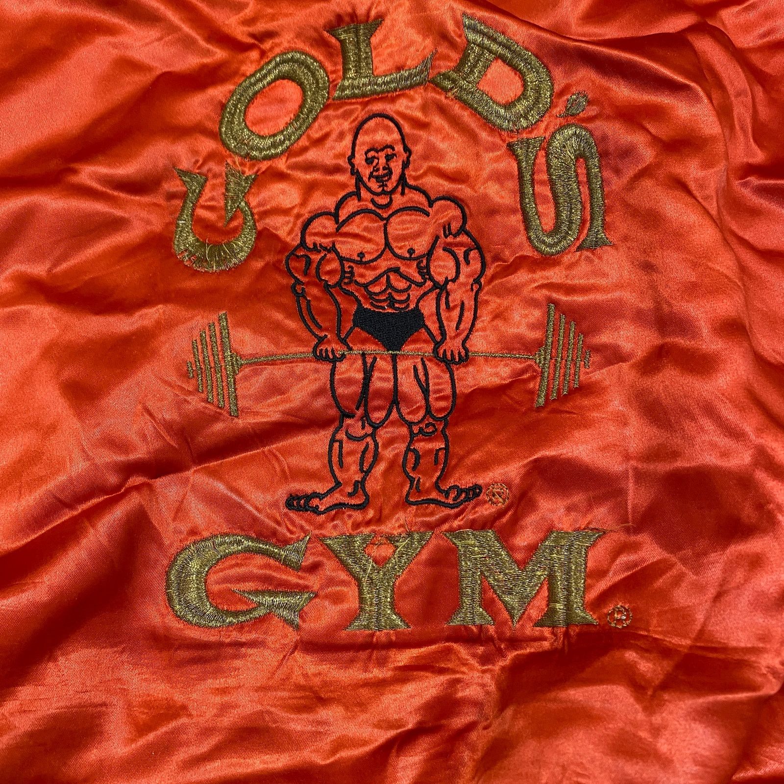Vintage Rare VTG 70s 80s Golds Gym Satin Bomber 3XL Bodybuilding Size US XXL / EU 58 / 5 - 5 Thumbnail