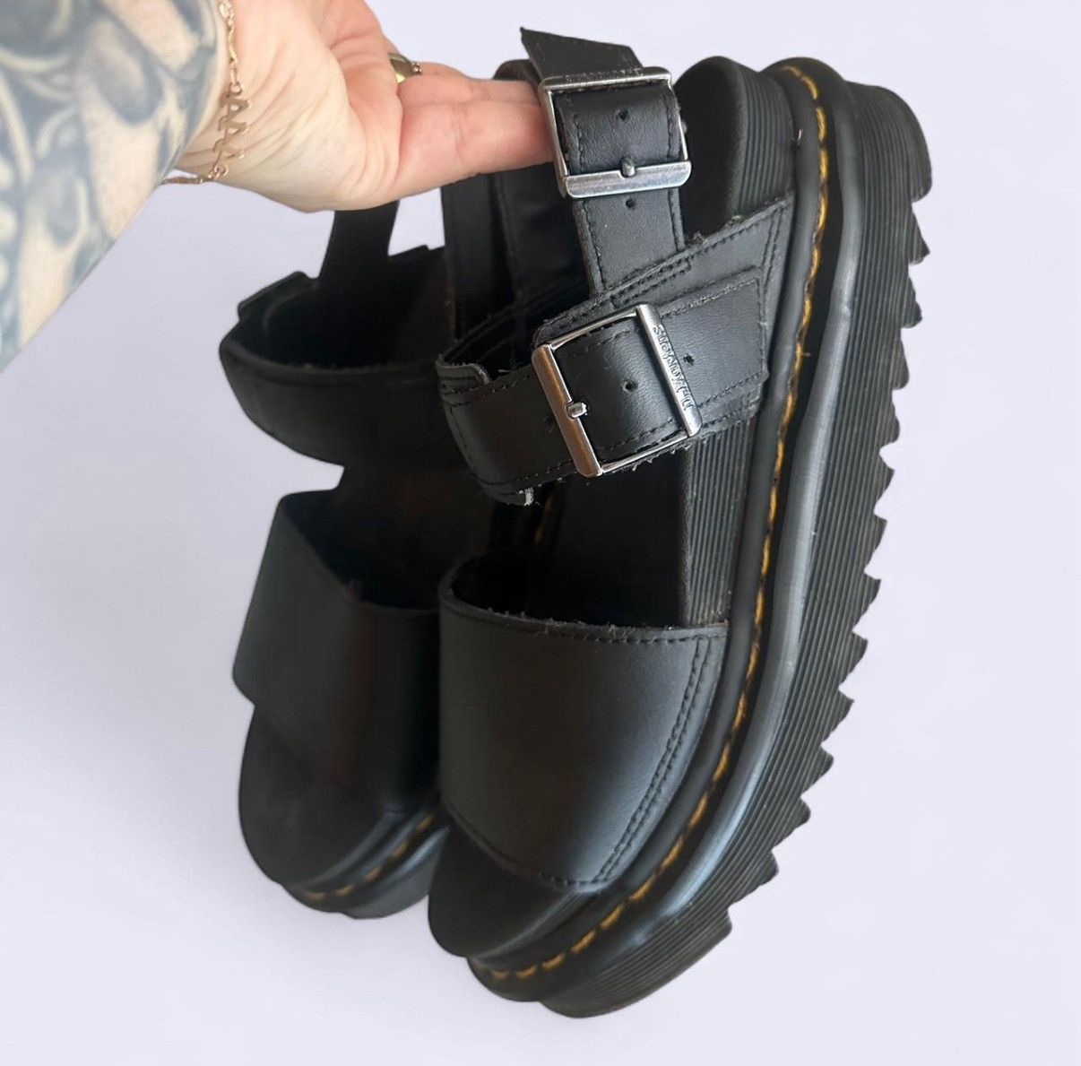 Dr. Martens Dr Marten Voss Sandals Black Size US 8 / IT 38 - 3 Thumbnail