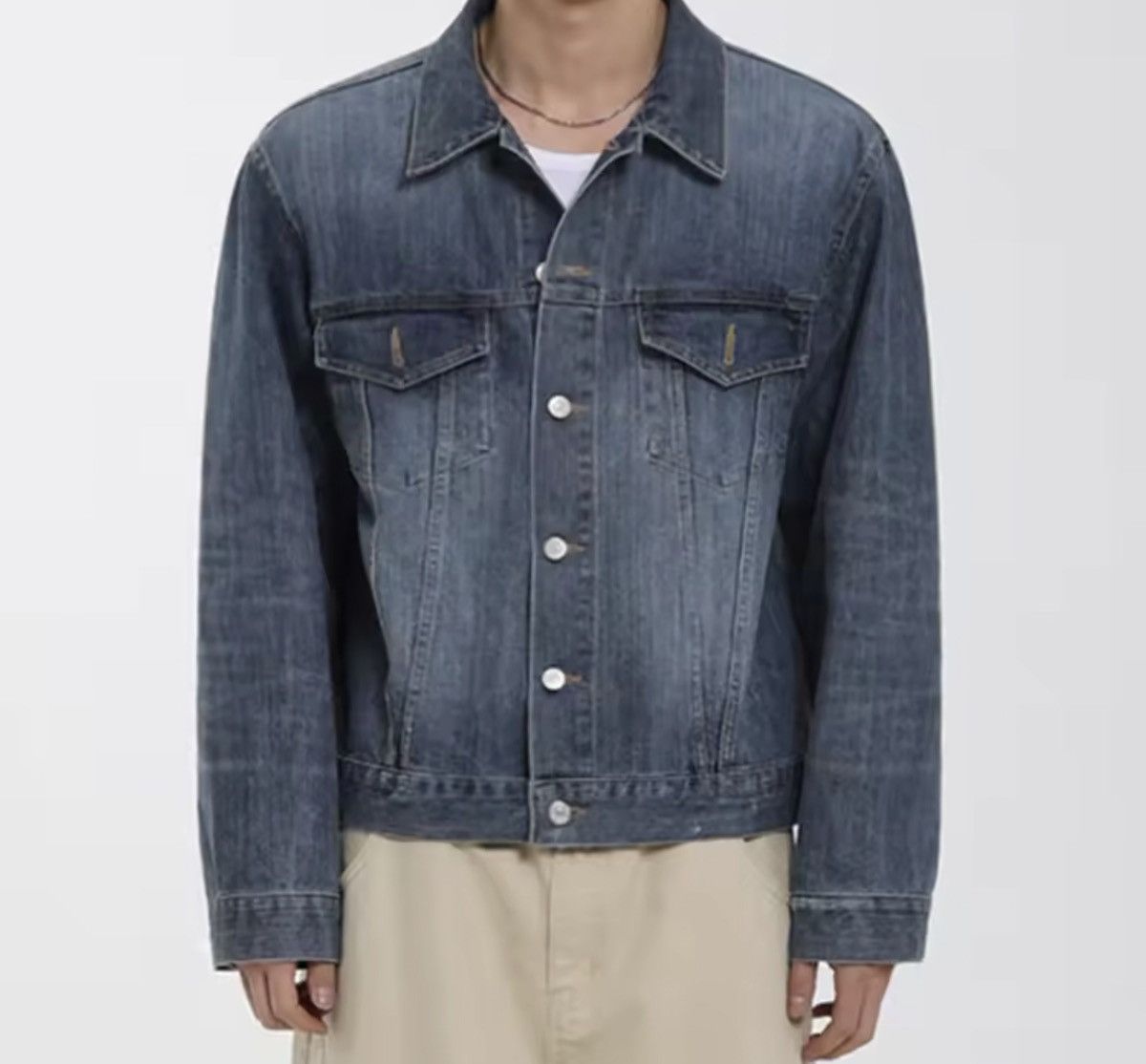 Japanese Brand Denim Jackets Turn-down Collar Korean Style Size US XXL / EU 58 / 5 - 1 Thumbnail