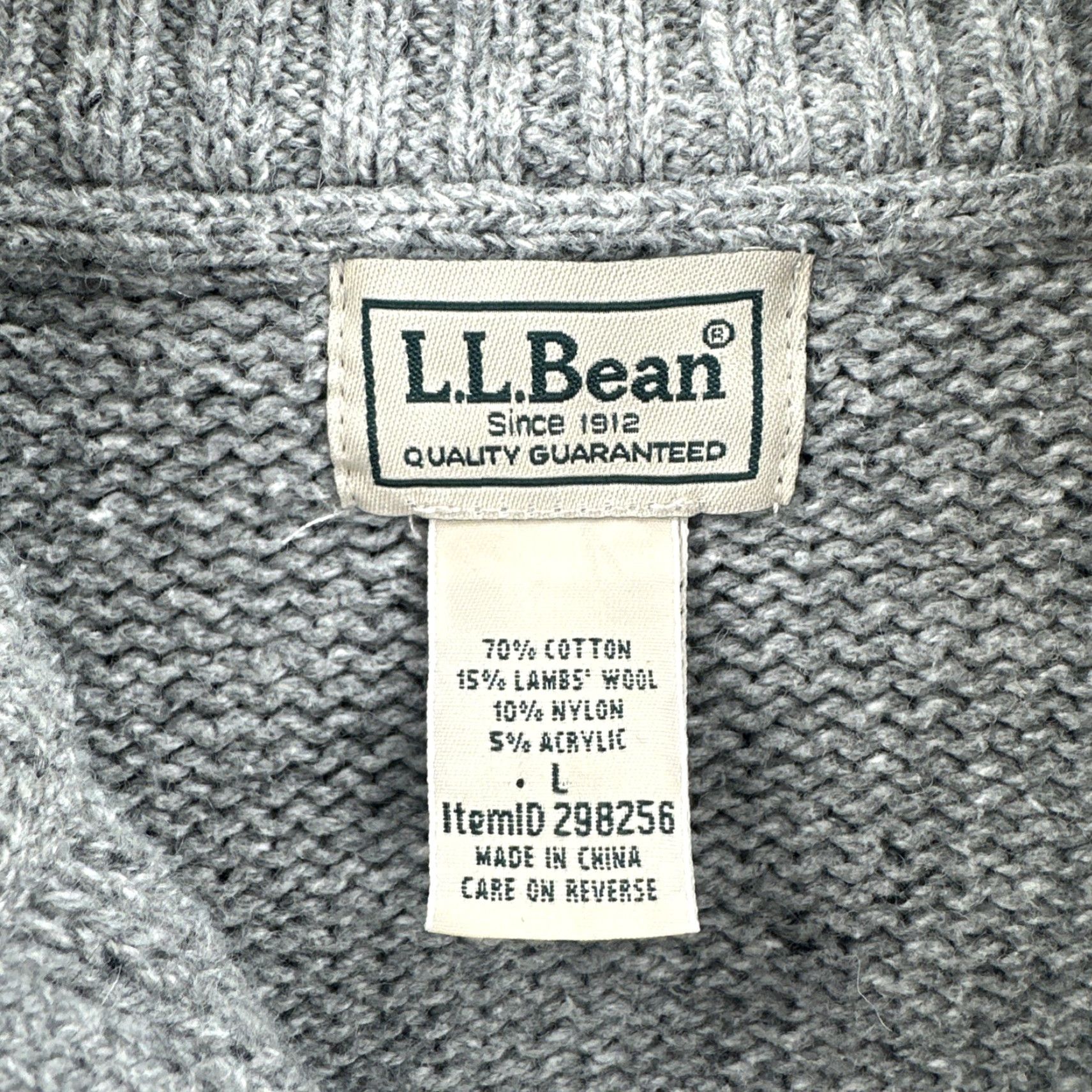 Vintage VINTAGE L.L. Bean Mens Sweater Knit 1/4 Zip Chunky Gray Large EUC Pullover Y2K Mens Size US L / EU 52-54 / 3 - 6 Thumbnail
