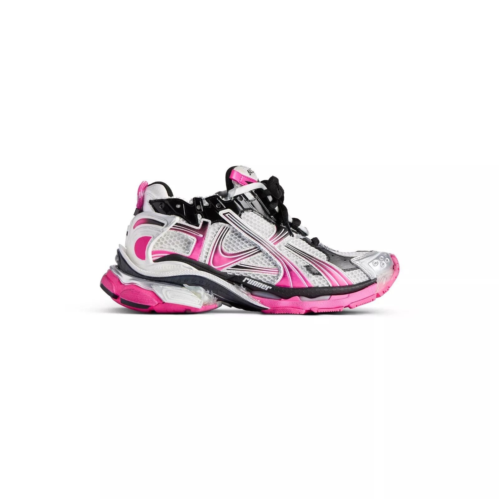 BALENCIAGA Women's Runner Gradient Wht/Pnk/Blk Sneakers