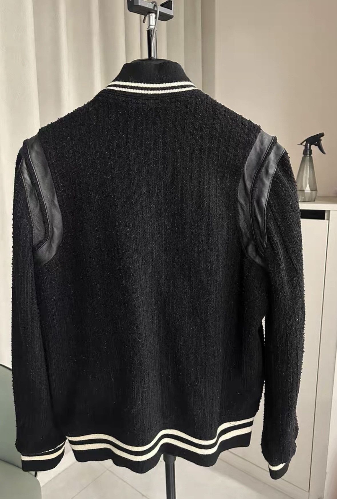 Saint Laurent Paris Saint Laurent SLP 22FW Teddy Black Spliced Varsity Jacket Size US L / EU 52-54 / 3 - 2 Thumbnail