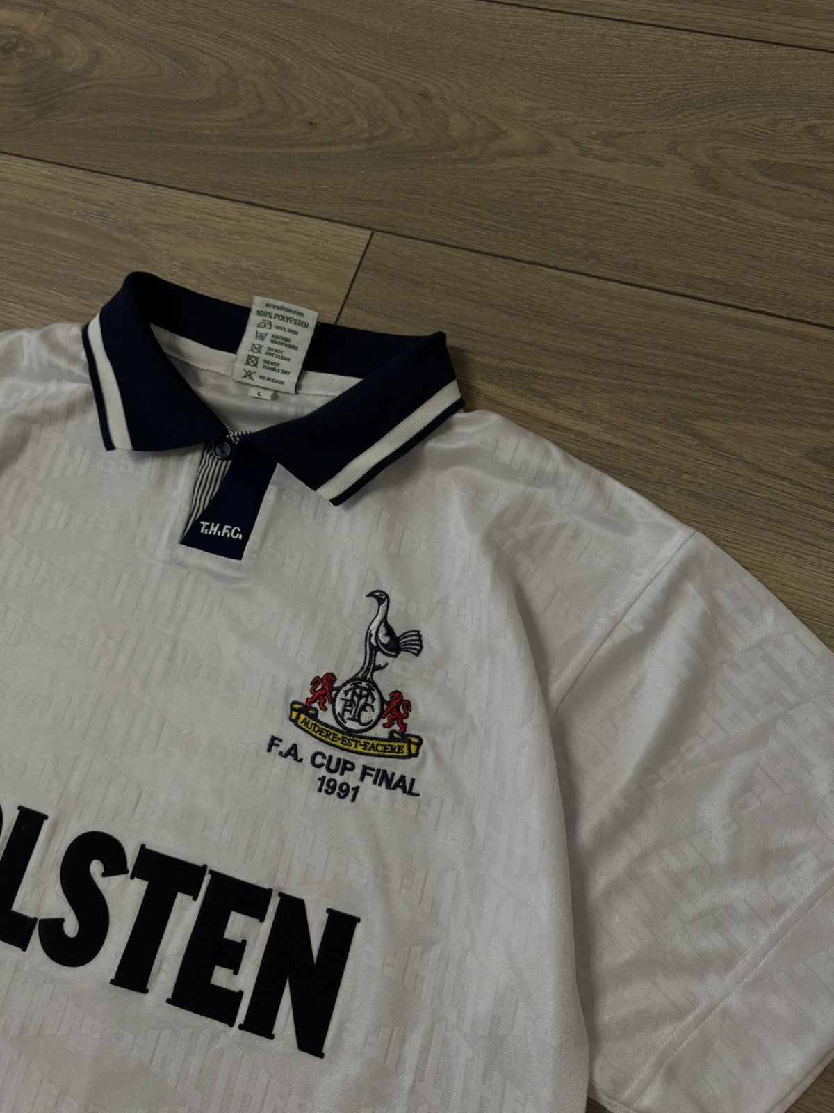 Other Tottenham 1991 Home Score Draw Football Shirt Soccer Jersey Size US L / EU 52-54 / 3 - 3 Thumbnail