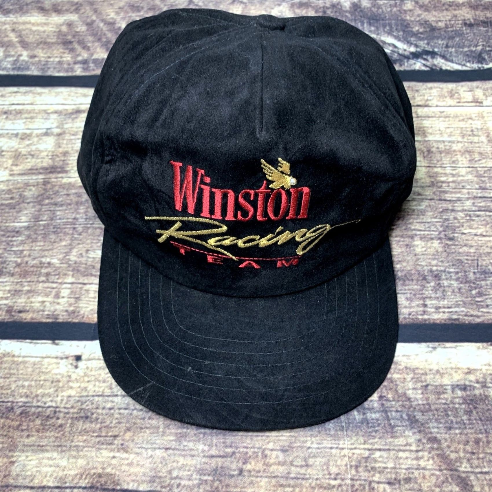 Vintage VINTAGE Winston Racing Team Velvet Embroidered Trucker Hat Snapback Retro Cap Size ONE SIZE - 5 Thumbnail