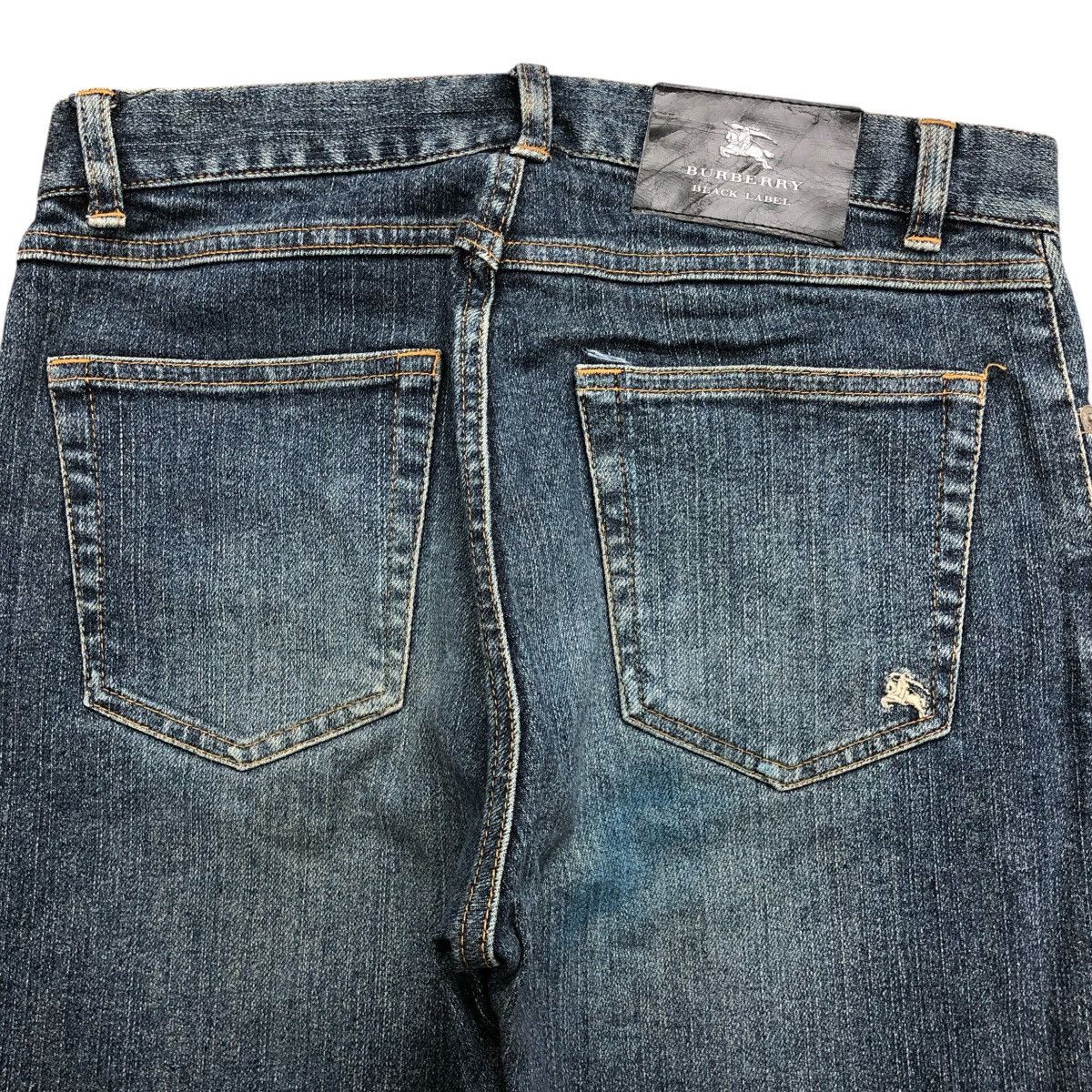 Black Label × Burberry × Designer Vintage Burberry Black Label Black Wased Faded Denim Size US 27 - 11 Thumbnail