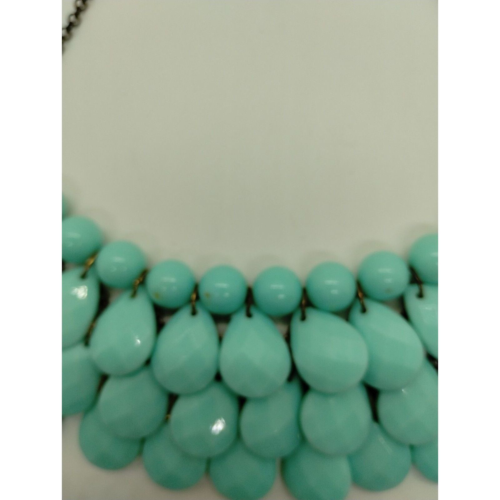 Vintage Vintage Turquoise Faux Gemstones - Beaded - Bib Necklace Size ONE SIZE - 4 Thumbnail