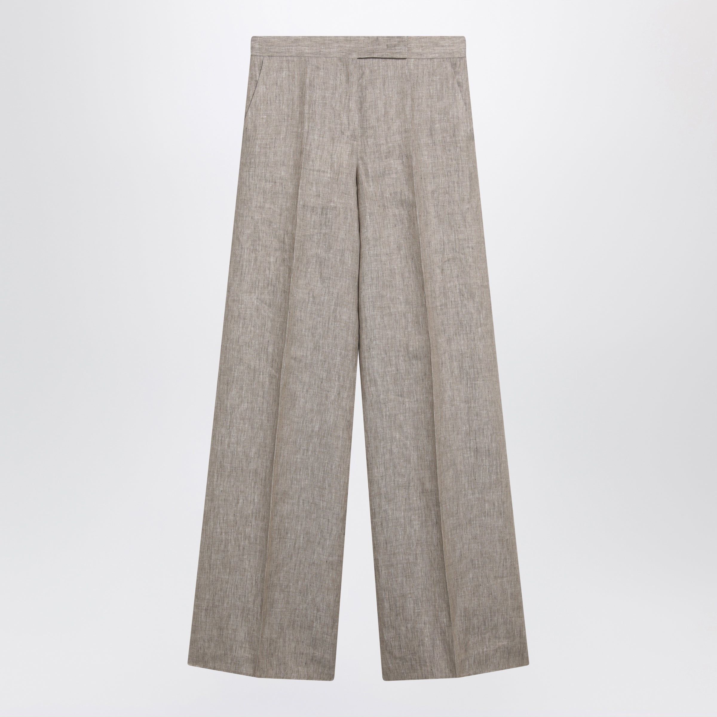 Max Mara Max Mara Beige Chevron Linen Trousers Size 30" / US 8 / IT 44 - 1 Thumbnail