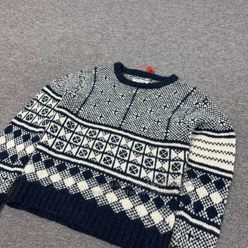 Thom Browne Thom Browne Navy and white vintage jacquard crew-neck knit Size US M / EU 48-50 / 2 - 4 Thumbnail