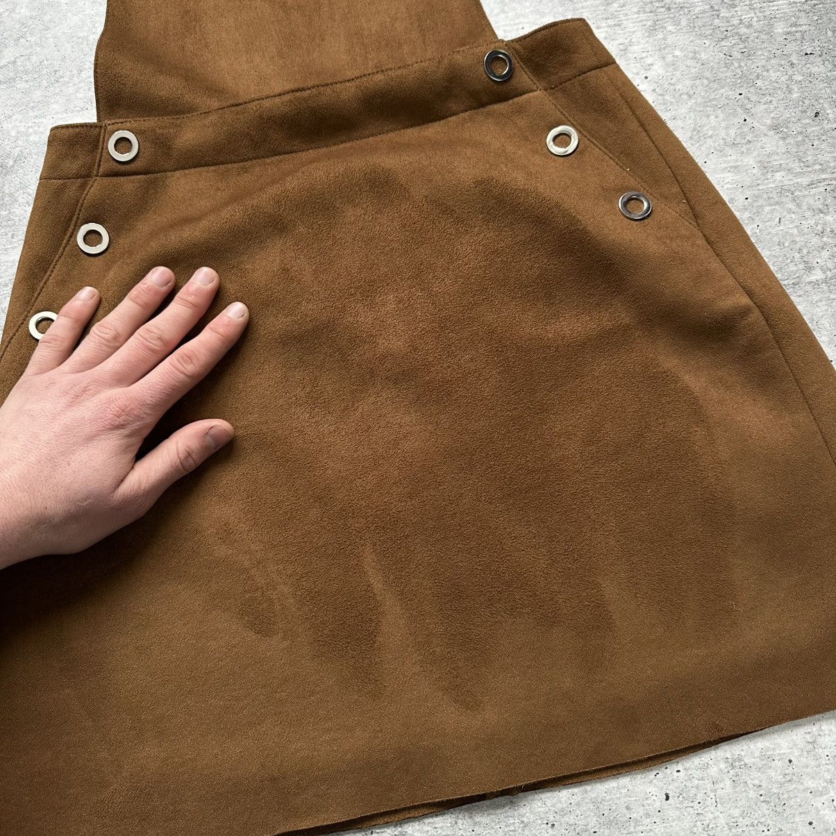 Miss Sixty Miss Sixty Y2K Suede Brown Mini Suspender Skirt Dress Size M Size 27" / US 4 / IT 40 - 8 Thumbnail