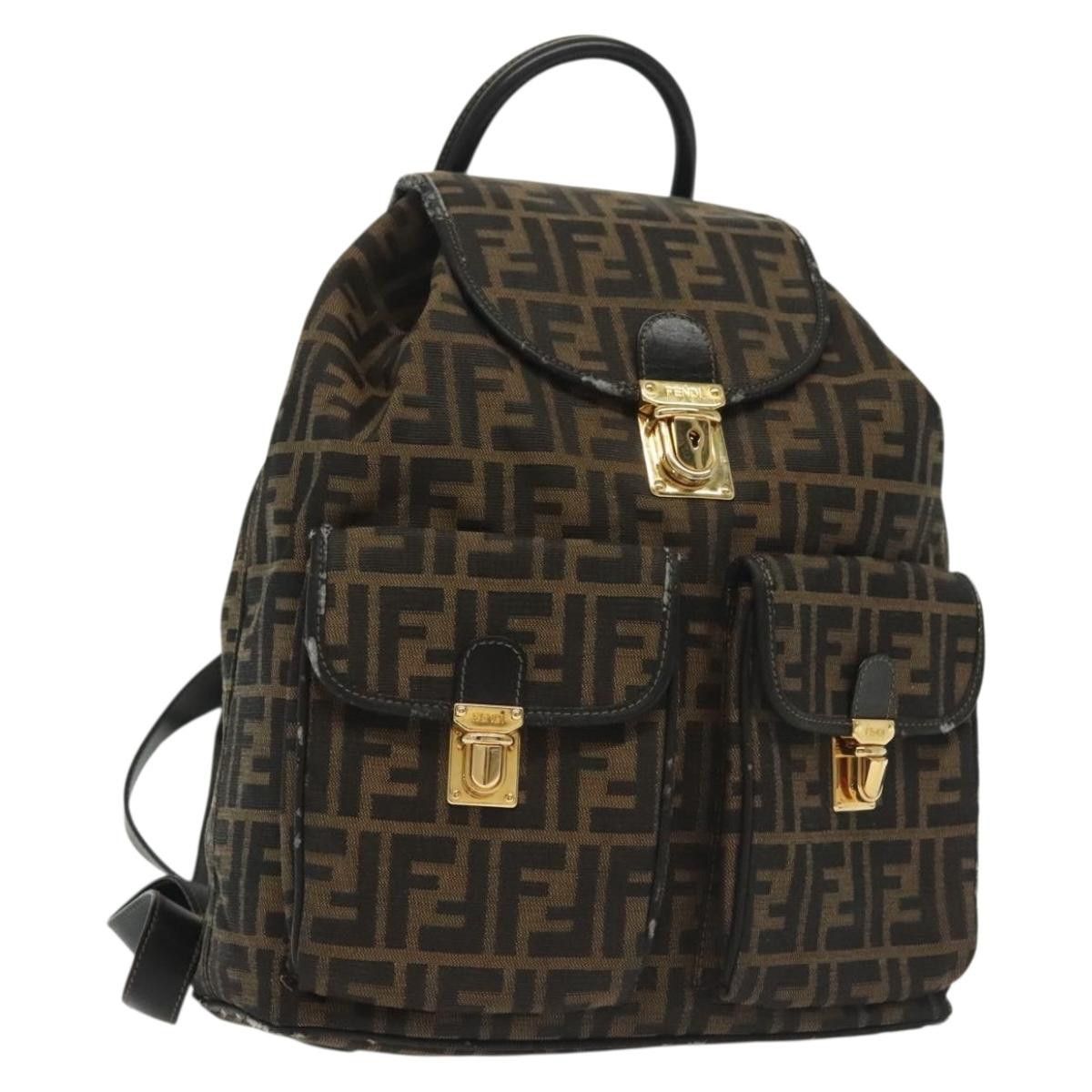 Fendi FENDI Zucca Canvas Backpack Black Brown Size ONE SIZE - 1 Thumbnail