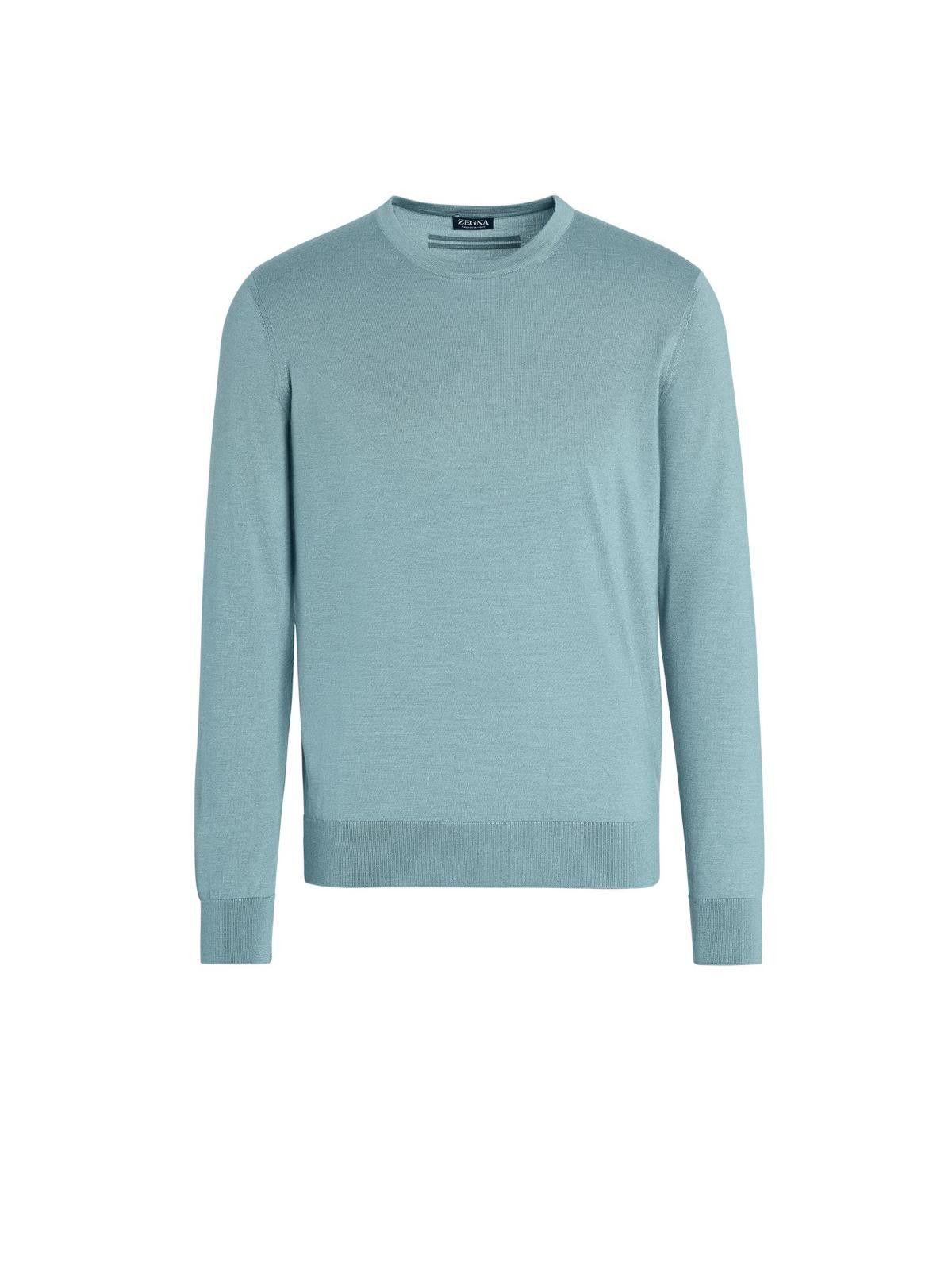 Ermenegildo Zegna o1s1rm0426 Crewneck Sweater in Light Blue Size US M / EU 48-50 / 2 - 1 Thumbnail