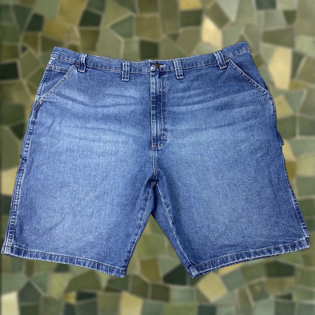 Wrangler Wrangler Cargo Shorts Mens 46 Blue Denim Relaxed Fit Workwear Casual Cotton Stretch Size US 30 / EU 46 - 1 Thumbnail