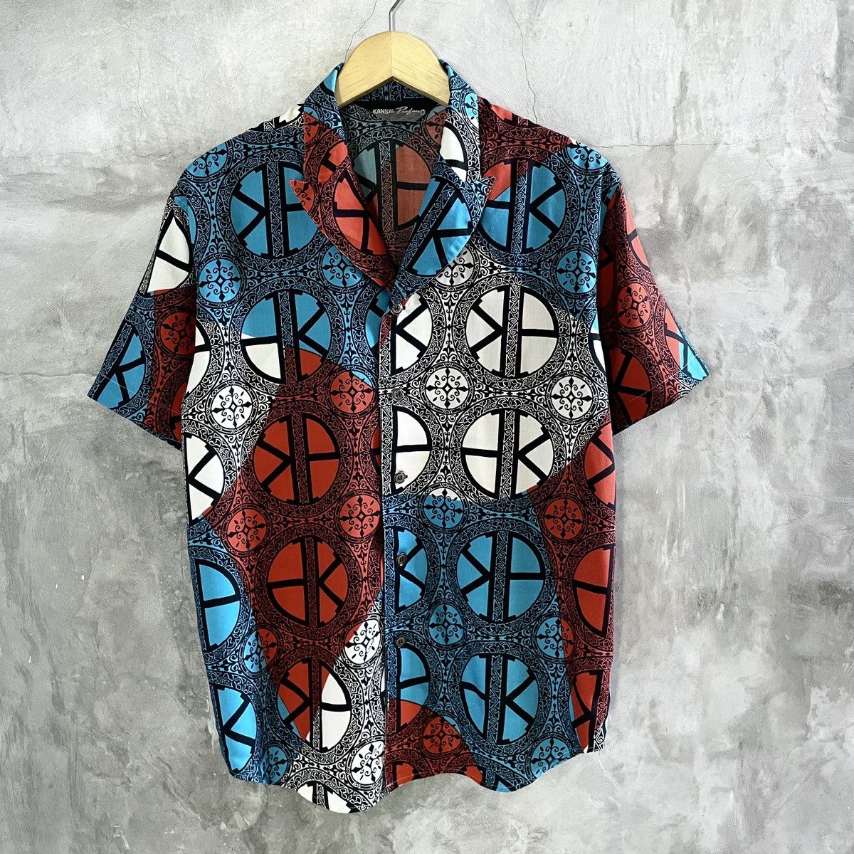 Kansai Yamamoto Vintage design Kansai O japanese pattern shirt Size US L / EU 52-54 / 3 - 1 Thumbnail