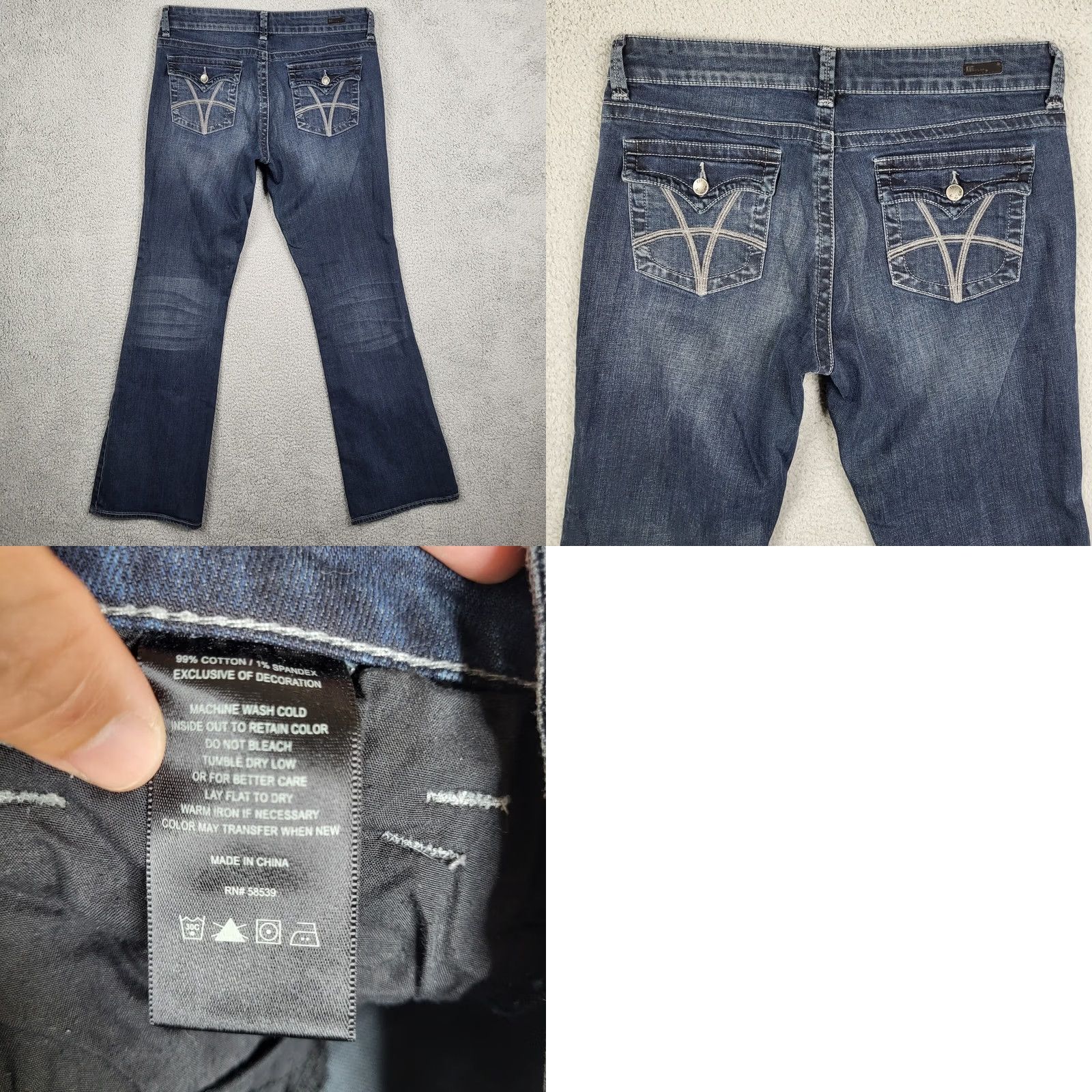 Vintage KUT from the Kloth Women's Bootcut Jeans 12 Denim Blue Mid Rise Casual Regular Cotton/spandex Size 34" / US 12 / IT 48 - 8 Thumbnail