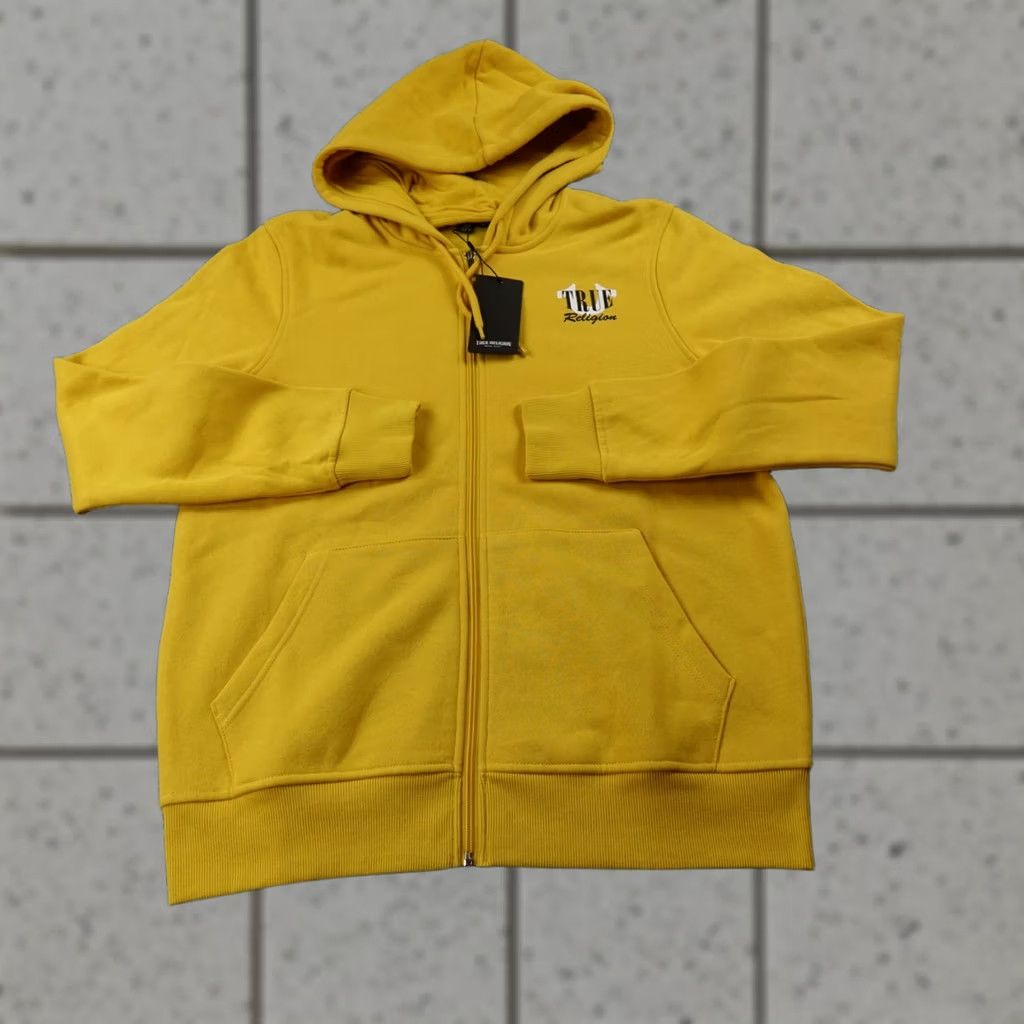 True Religion NEW True Religion Hoodie Mens L Yellow Buddha Full Zip Sweatshirt Sweater Jacket Size US L / EU 52-54 / 3 - 1 Thumbnail