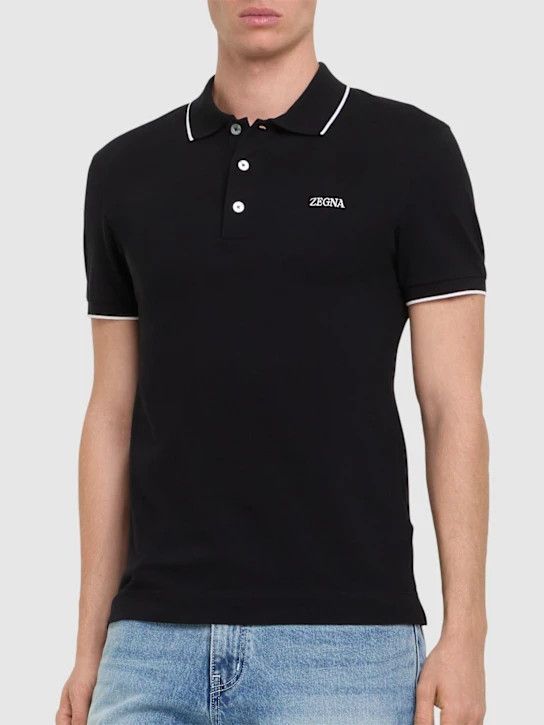 Z Zegna o1lsvrm0525 Short Sleeve Polo in Black Size US XXL / EU 58 / 5 - 4 Thumbnail