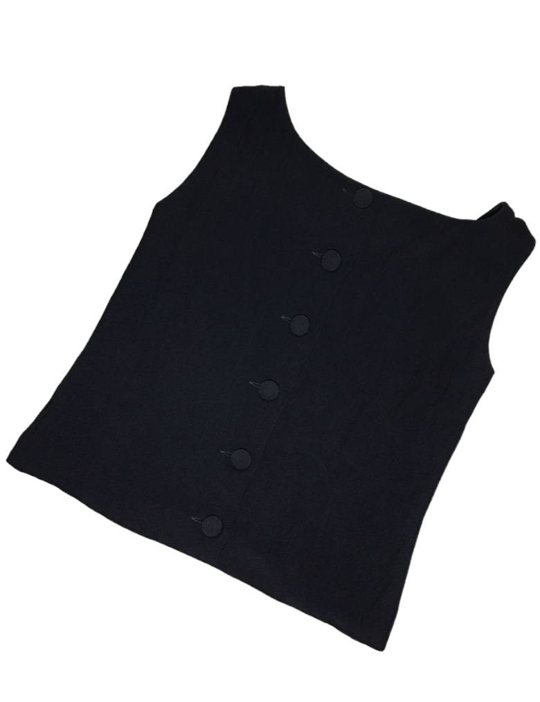 Lanvin Lavin Black Sleeveless Full Button Back Size XS / US 0-2 / IT 36-38 - 2 Thumbnail