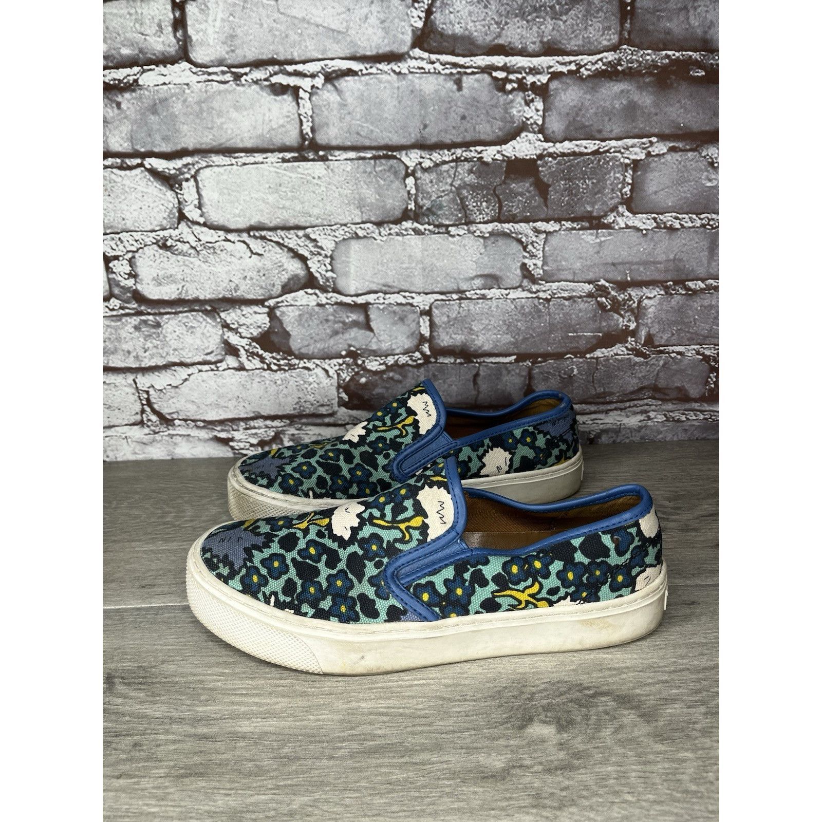 Coach Coach Cameron A01986 Aqua Blue Floral Fabric SlipOn Sneakers Size US 8 / IT 38 - 13 Thumbnail