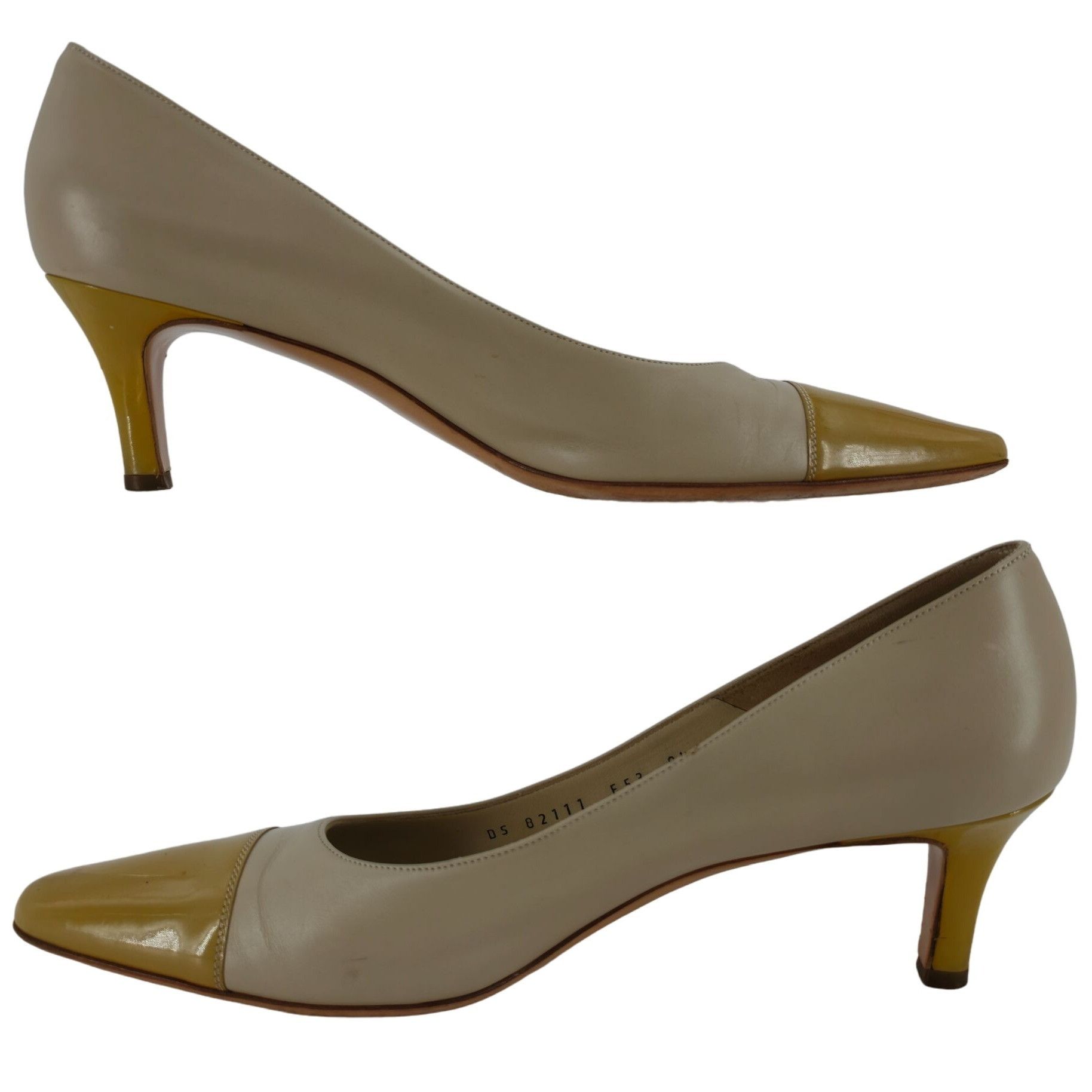 Salvatore Ferragamo Salvatore Ferragamo Italy Beige Yellow Leather Dress Shoes Size US 8.5 / IT 38.5 - 4 Thumbnail