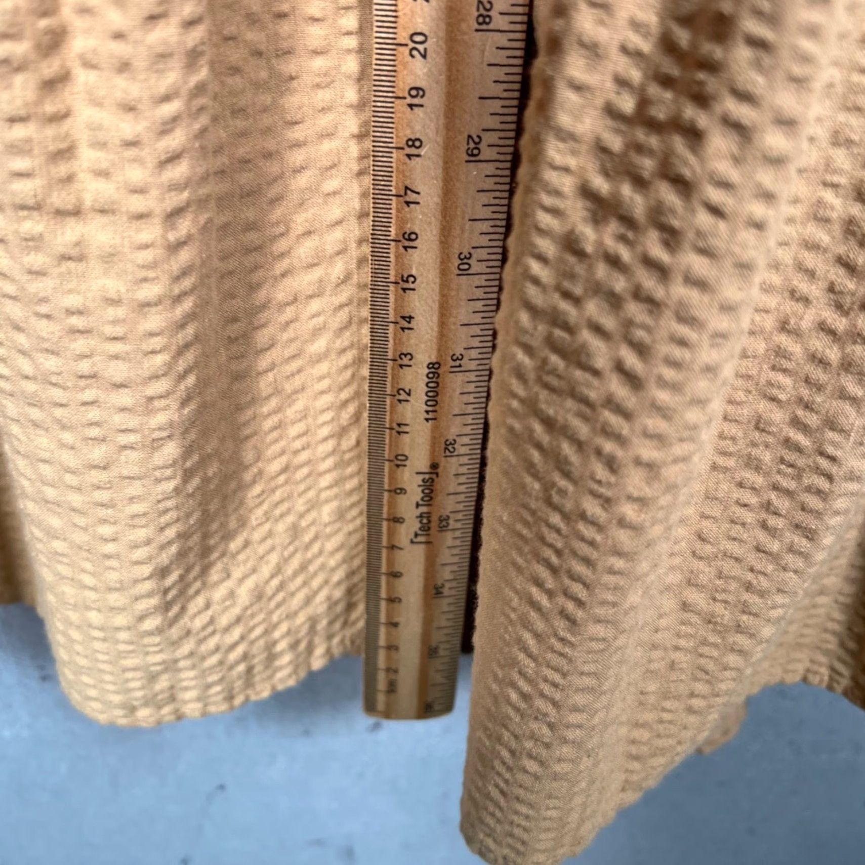 Madewell Madewell Dress Beig e Short Puff Sleeve Textured Cotton Elastic Waist Button Back A-Line Mini Women S Small Size S / US 4 / IT 40 - 6 Thumbnail
