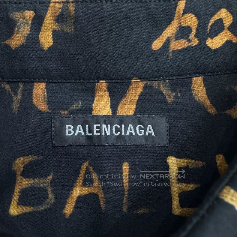 Balenciaga Balenciaga Graffiti Letter Full Print Short Sleeve Shirt Size XS / US 0-2 / IT 36-38 - 2 Thumbnail