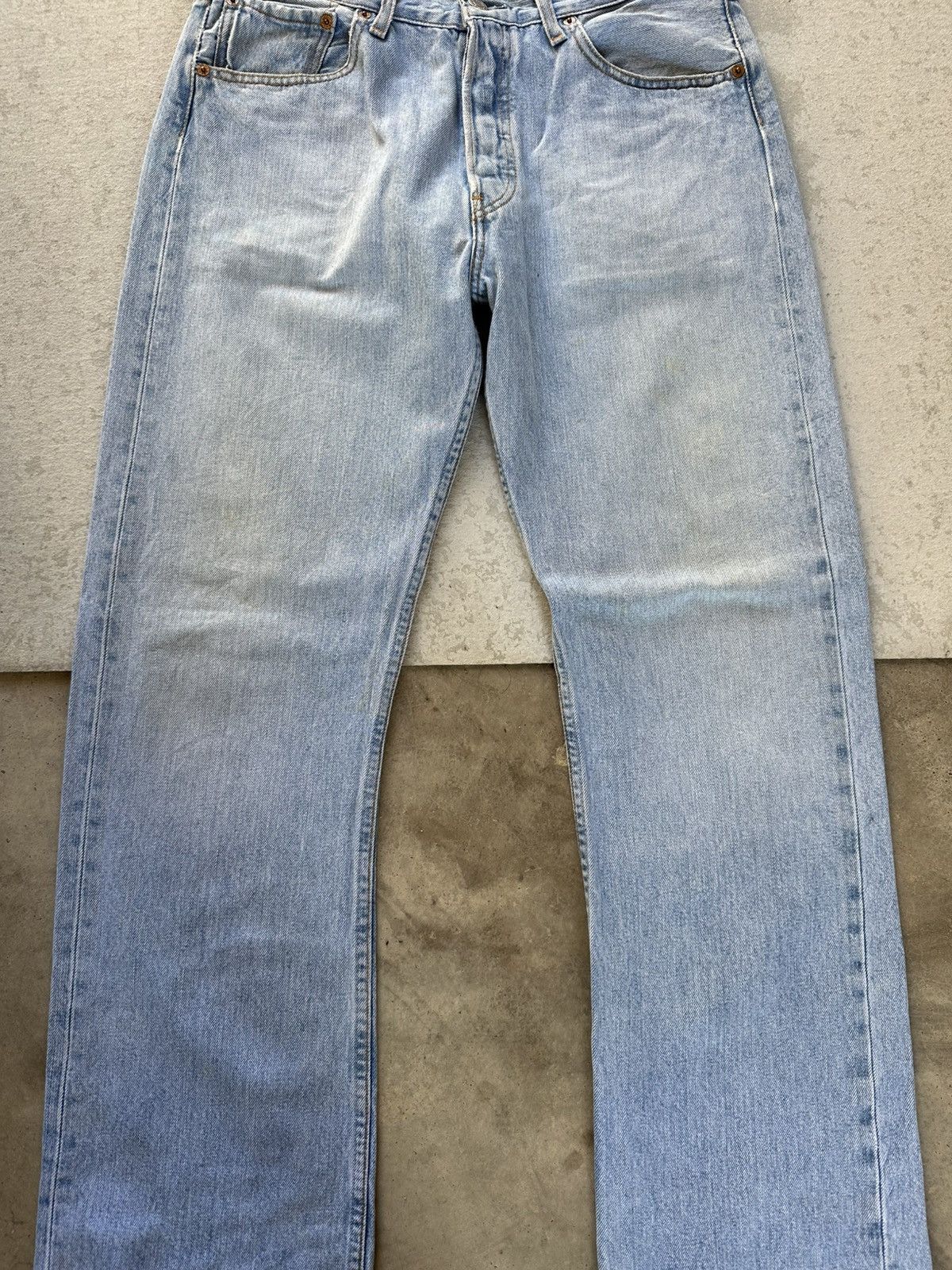 Levi's Vintage Clothing W32 L31 🔥🔥 Vintage Y2K LEVI’S 501 Blue Washed Denim Pants Size US 32 / EU 48 - 2 Thumbnail