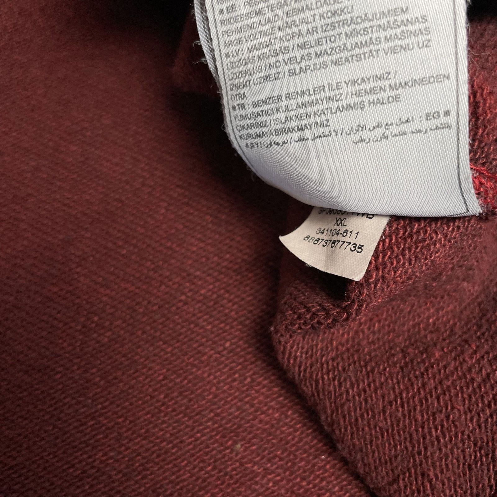 Nike Sportswear Men Maroon Crew Neck Spellout Sweatshirt 2XL