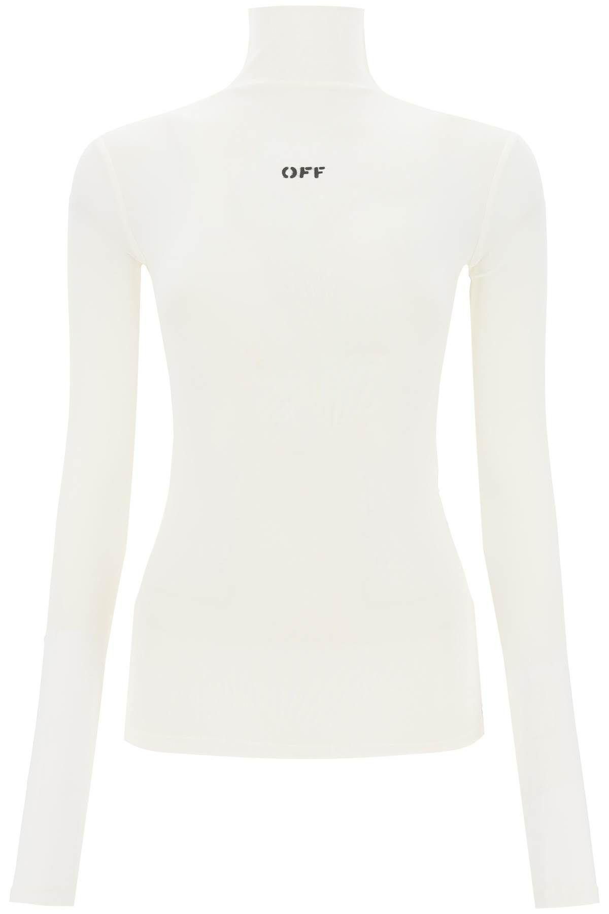 image of Off White Off-White Funnel-Neck T-Shirt With Off Logo Size Eu 42 For Women
