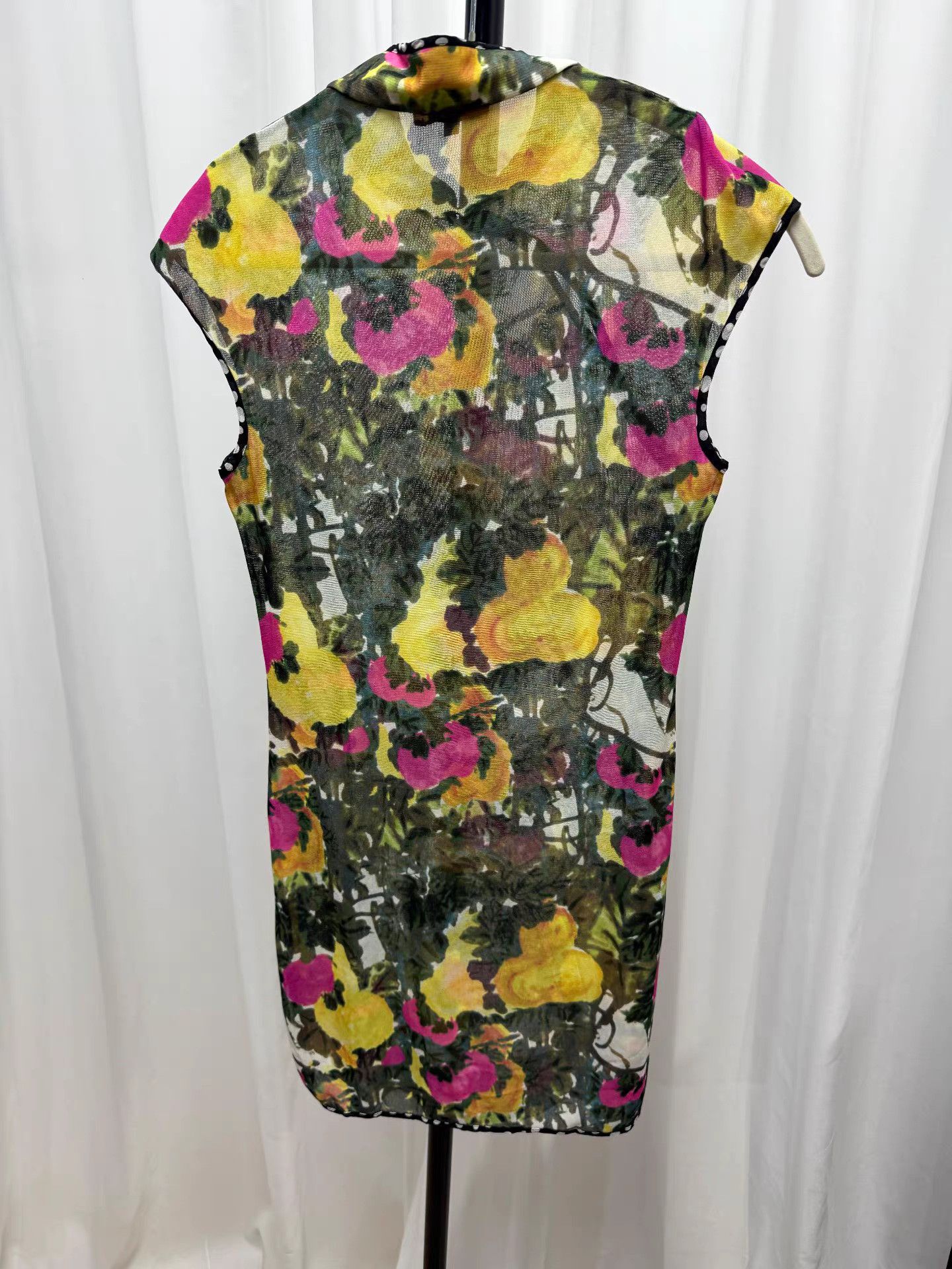 Vivienne Tam VIVIENNE TAM Oil Painting Flower Mesh Cheongsam K20 Size S / US 4 / IT 40 - 7 Thumbnail