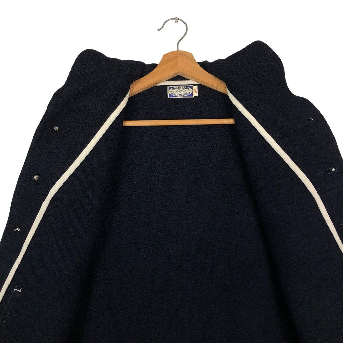 Sugar Cane 🔥VINTAGE CROPPED WOOL JACKET SUGAR CANE SC11635 Size XS / US 0-2 / IT 36-38 - 13 Thumbnail