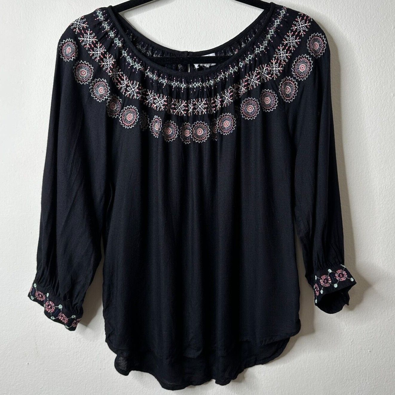 Other Velvet By Graham & Spencer Eva Black Peasant Top XS Size XS / US 0-2 / IT 36-38 - 1 Thumbnail