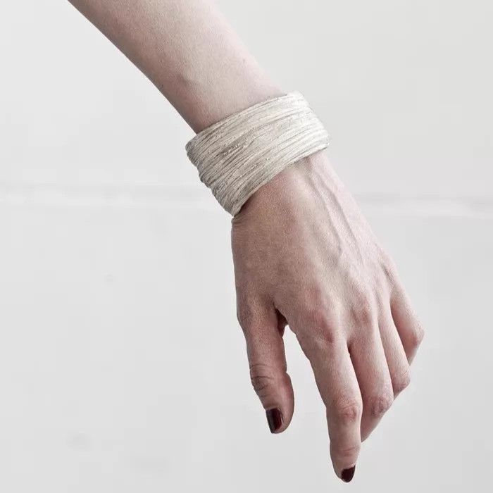 DETAJ Detaj Distressed Hair Texture 925 2-Tone Silver Bracelet Size ONE SIZE - 9 Thumbnail