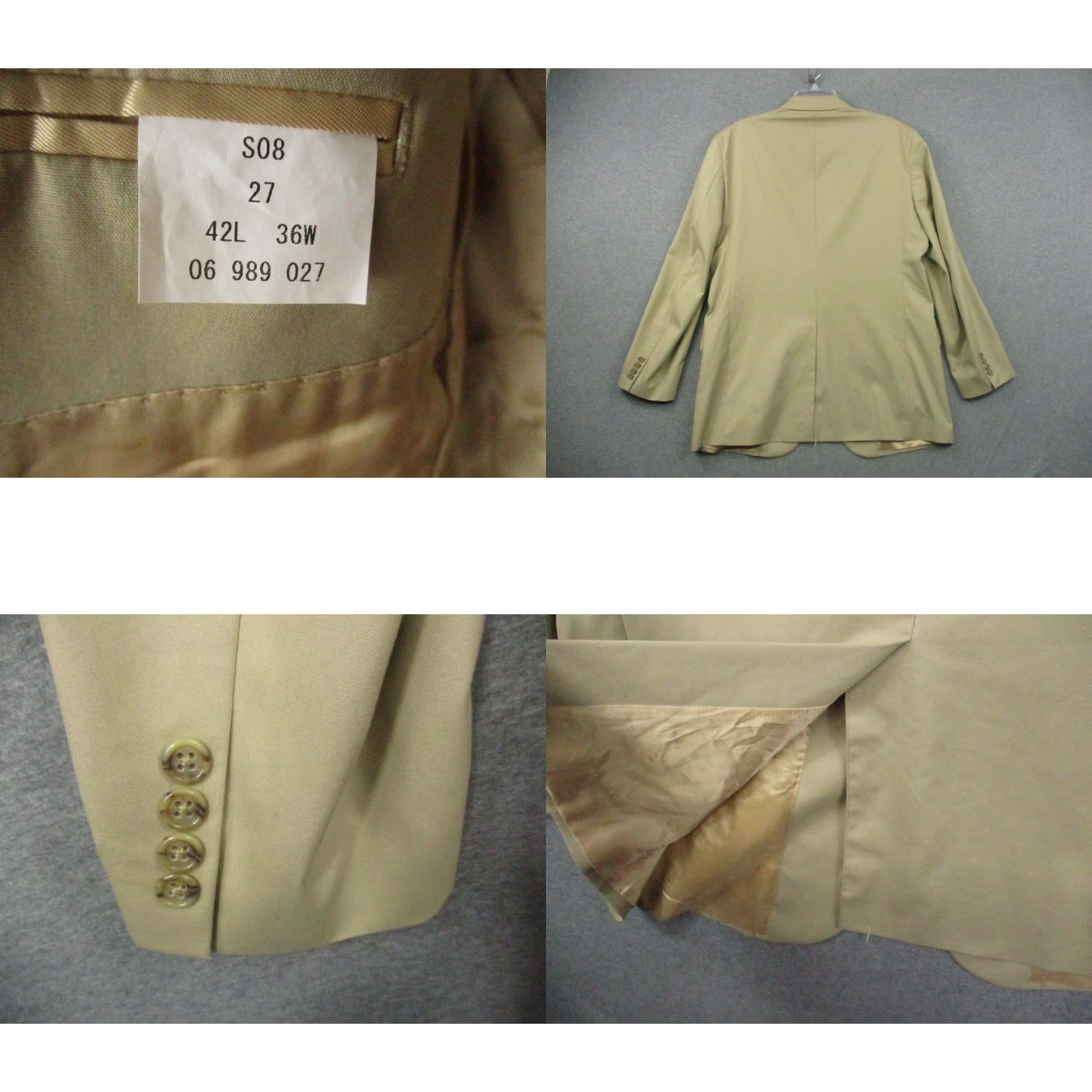 Brooks Brothers VINTAGE Brooks Brothers 346 Blazer Jacket 42L Men Beige Sports Coat Thailand Size 42R - 8 Thumbnail