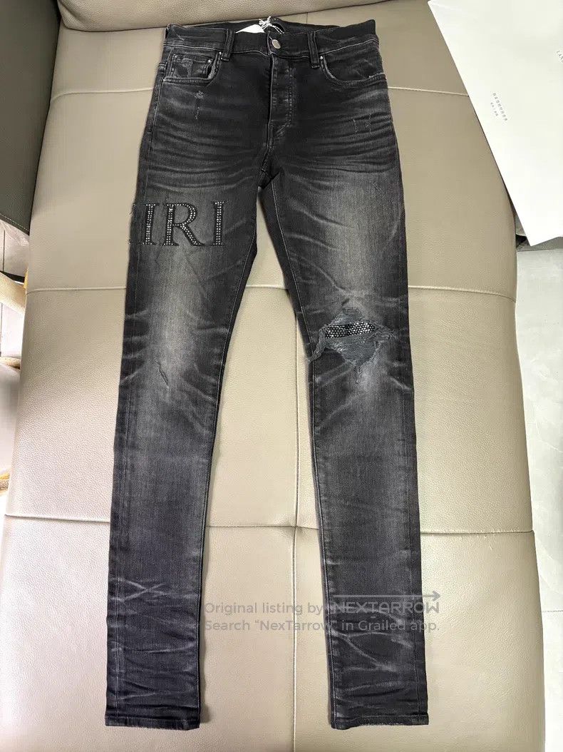 Amiri Amiri Size 31 Hot drilling and piercing slim jeans Size US 31 - 1 Thumbnail