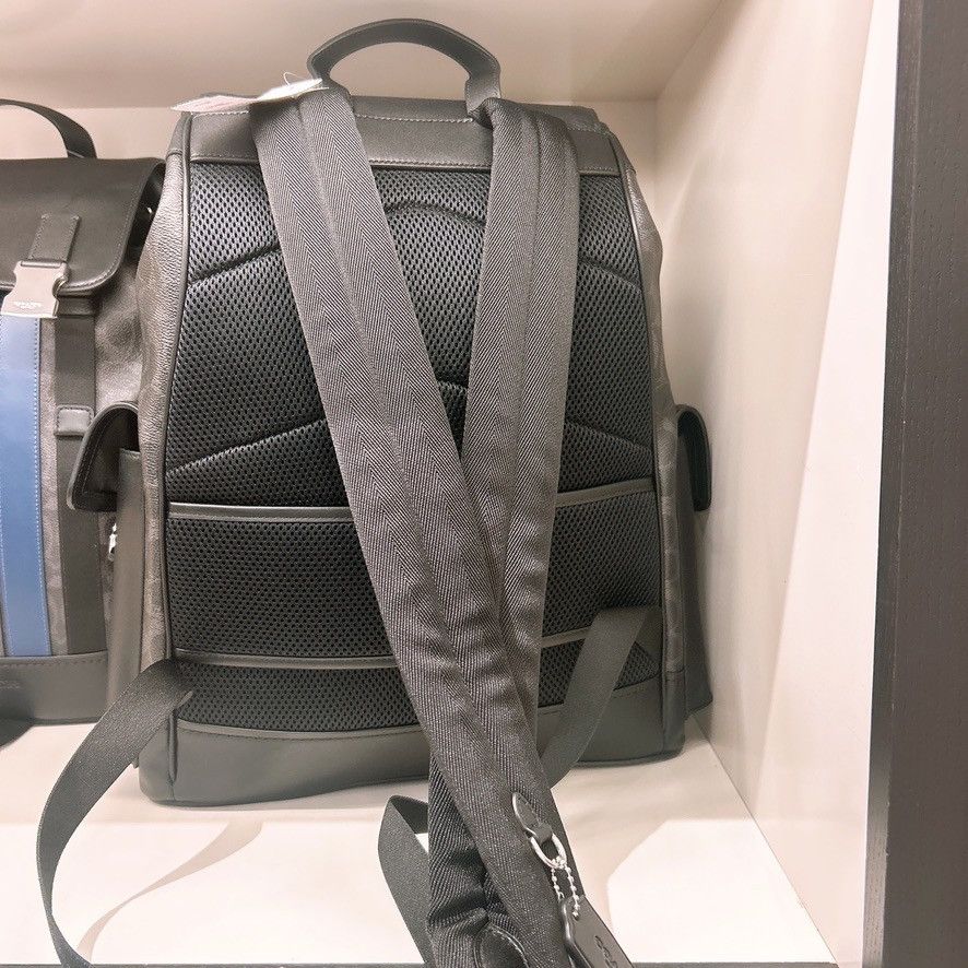 Coach Clark Backpack In Signature Canvas With Varsity Stripe CDC63 Size ONE SIZE - 3 Thumbnail
