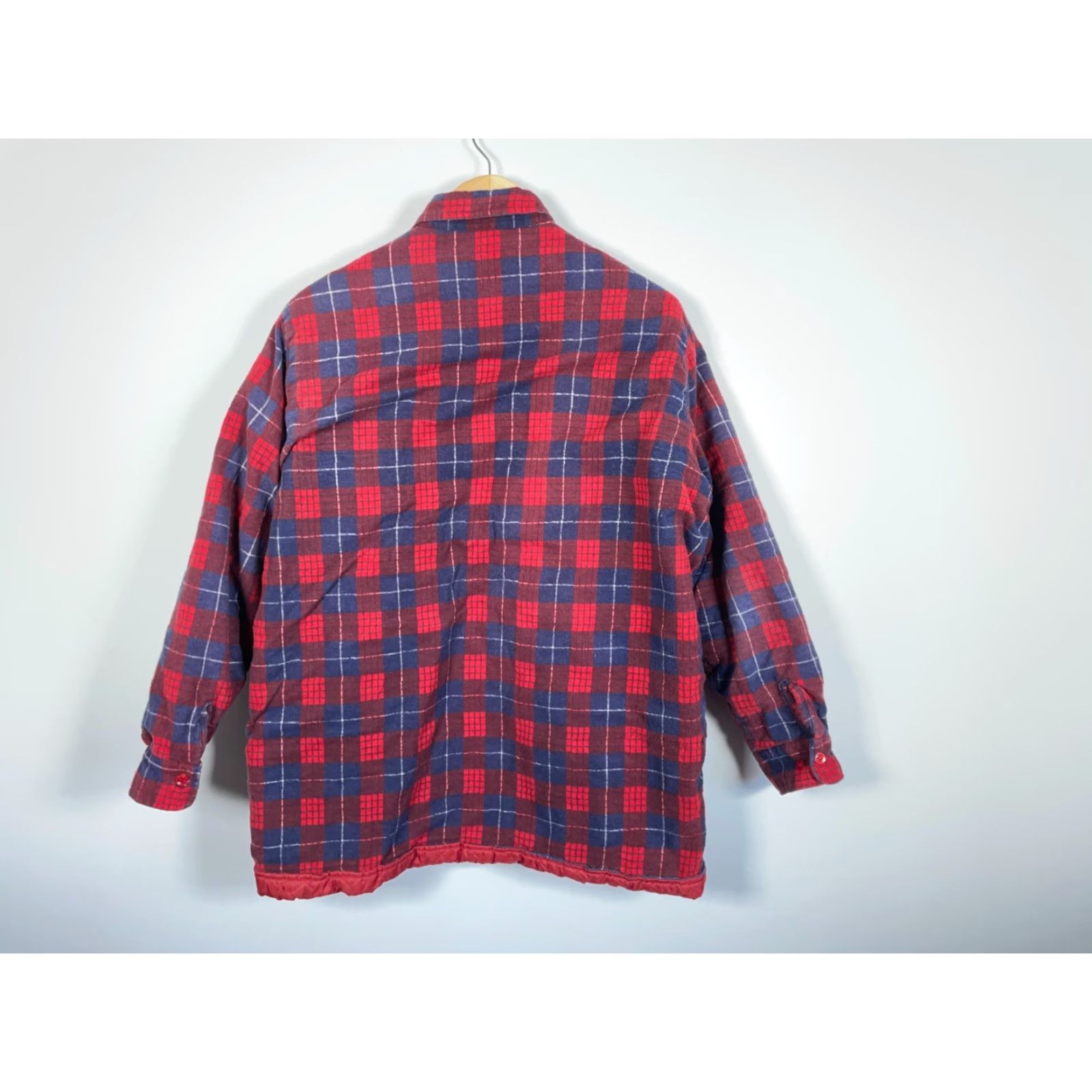 Vintage VINTAGE Above Average Quilted Flannel Shirt Jacket Men XL Tall Red Blue Plaid Insulated Shacket Size US XL / EU 56 / 4 - 3 Thumbnail