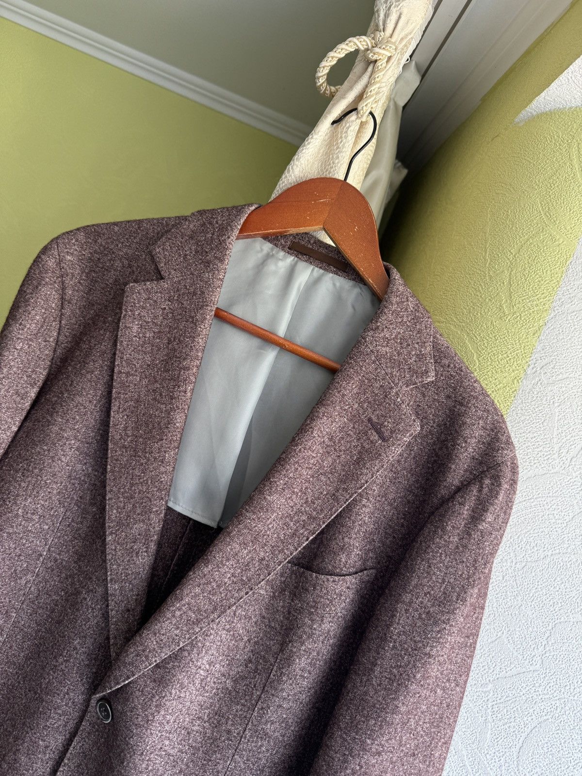 Suitsupply Suitsupply Ormezzano Cashmere Wool Blazer Burgundy Unlined Size 44S - 6 Thumbnail