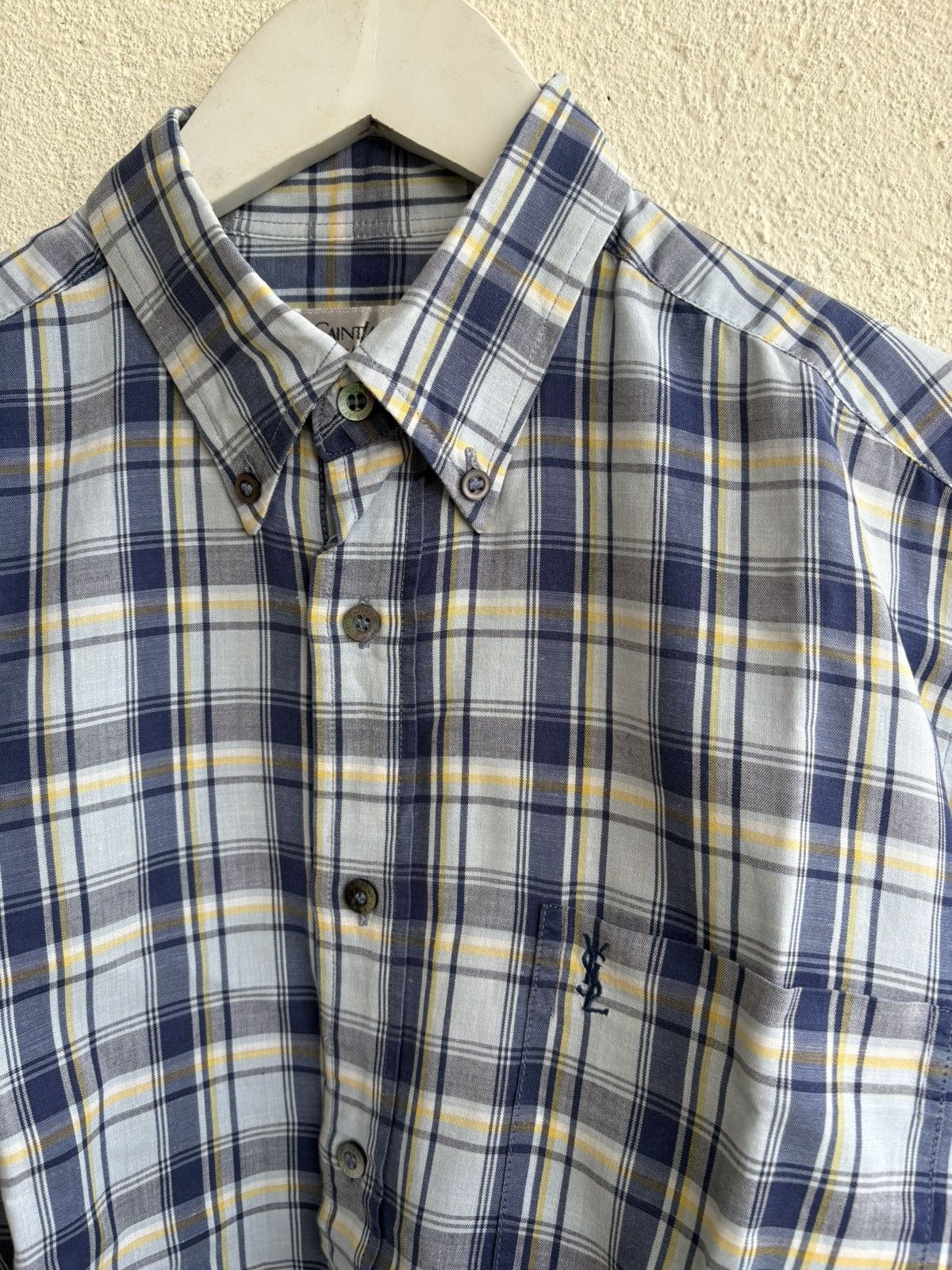 Yves Saint Laurent 90s Vintage Yves Saint laurent plaid shirt Size US L / EU 52-54 / 3 - 3 Thumbnail