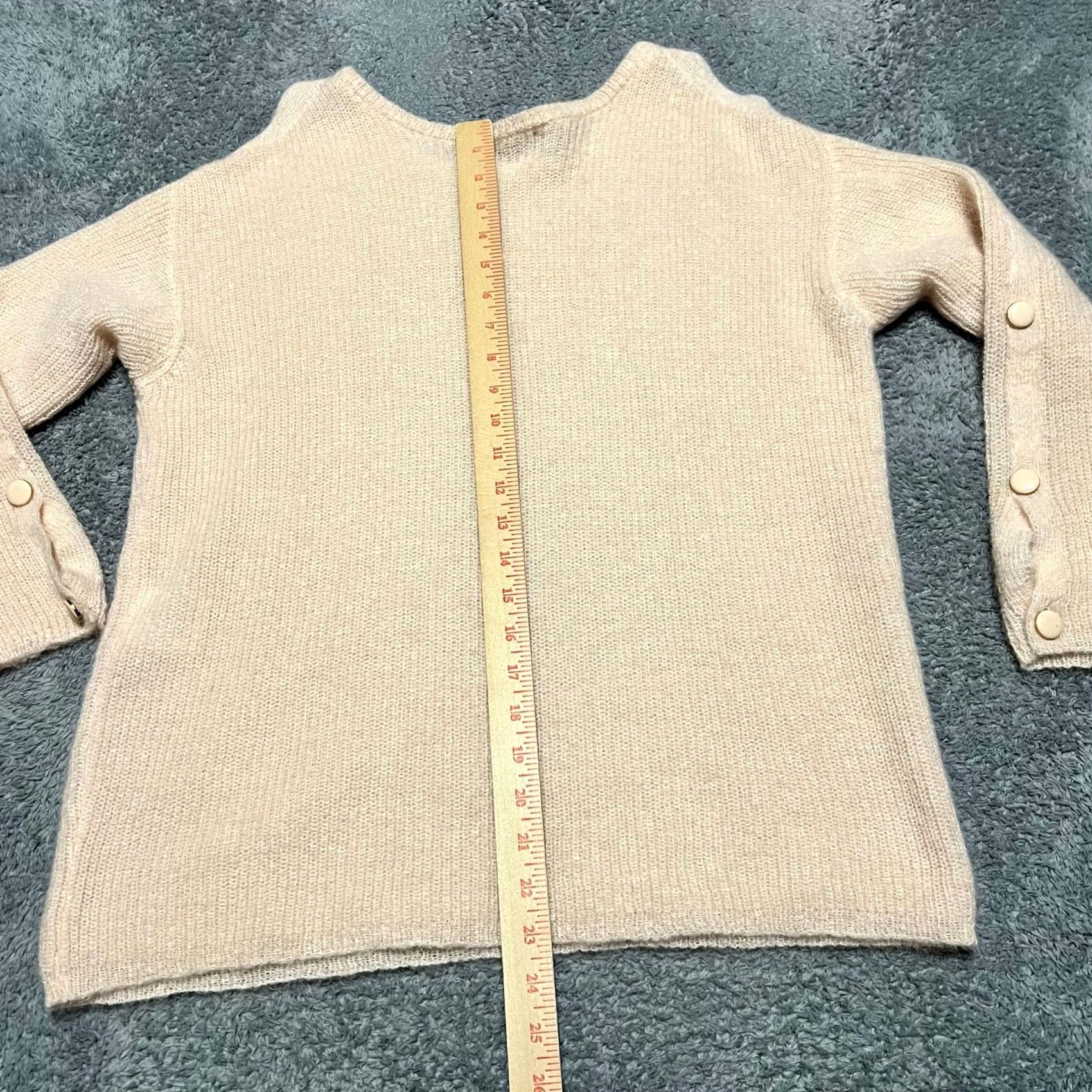 Vintage Sezane Pullover Womens Mohair Alpaca Blend Buttoned Sleeve Sweater ZL Peach XL Regular Orange, Kid? Size XL / US 12-14 / IT 48-50 - 5 Thumbnail
