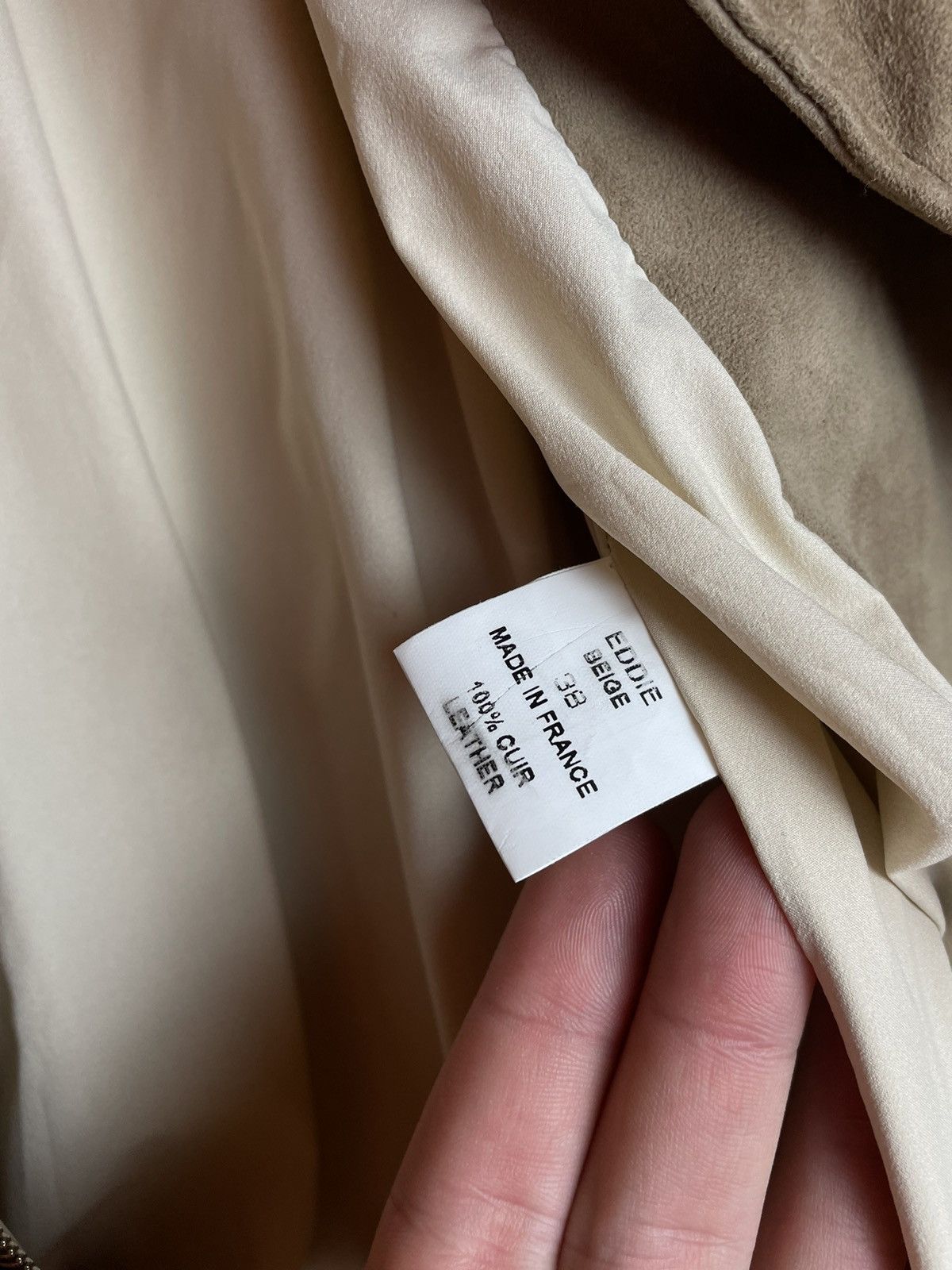 Designer Ventcouvert Biker Suede Leather Jacket Size 38 Beige Size S / US 4 / IT 40 - 9 Thumbnail