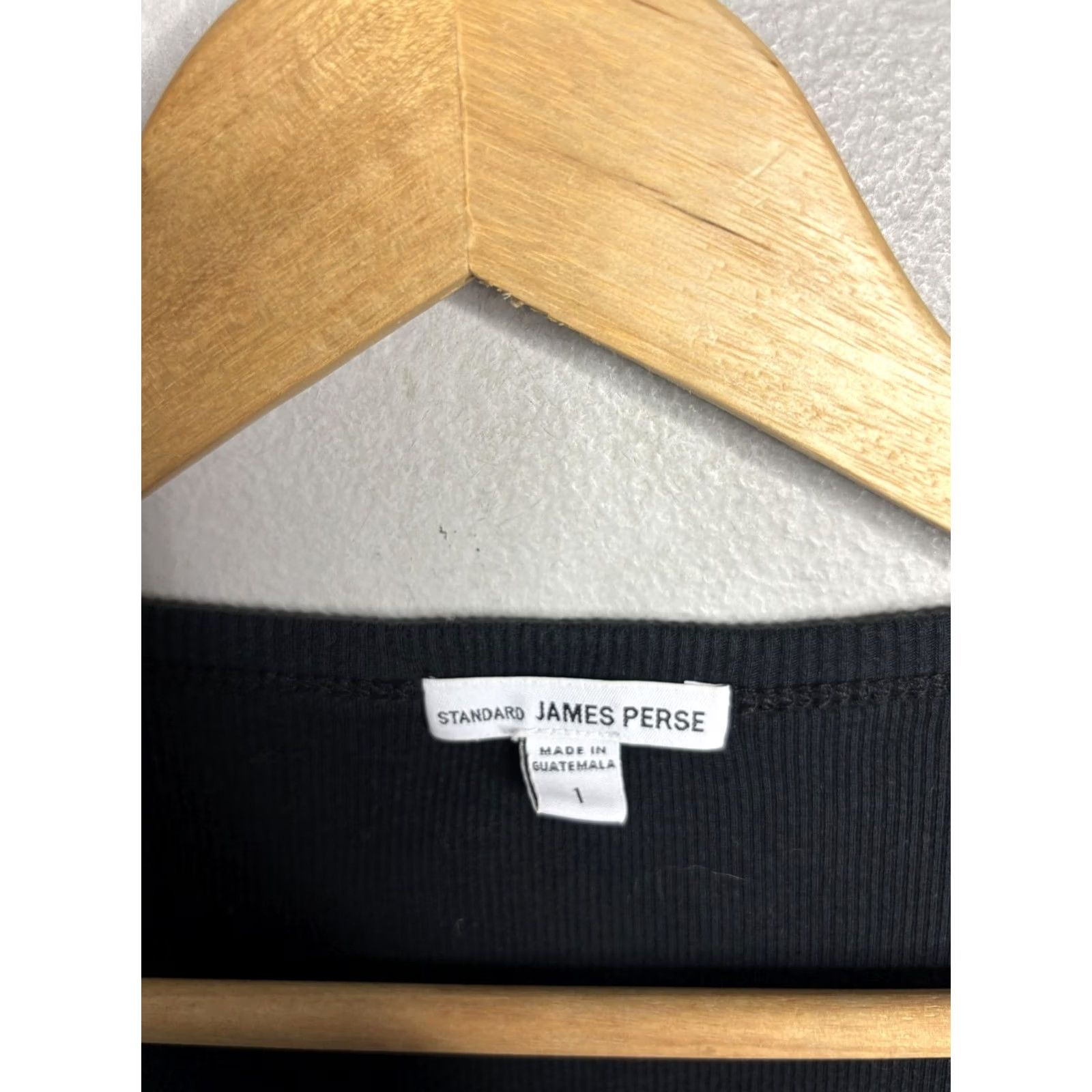 James Perse James Perse Shirt Womens 1 Black Scoop Neck 3/4 Sleeve Ribbed Knit Top Size XS / US 0-2 / IT 36-38 - 3 Thumbnail