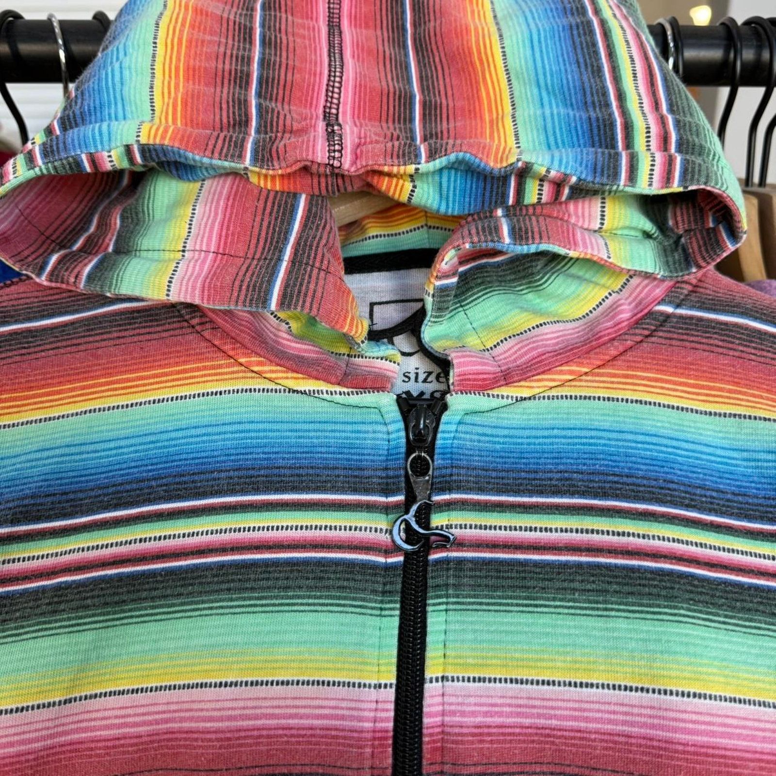 Other Vintage Y2K Women's CCS Striped Zip Up Light Hoodie Size XS / US 0-2 / IT 36-38 - 5 Thumbnail