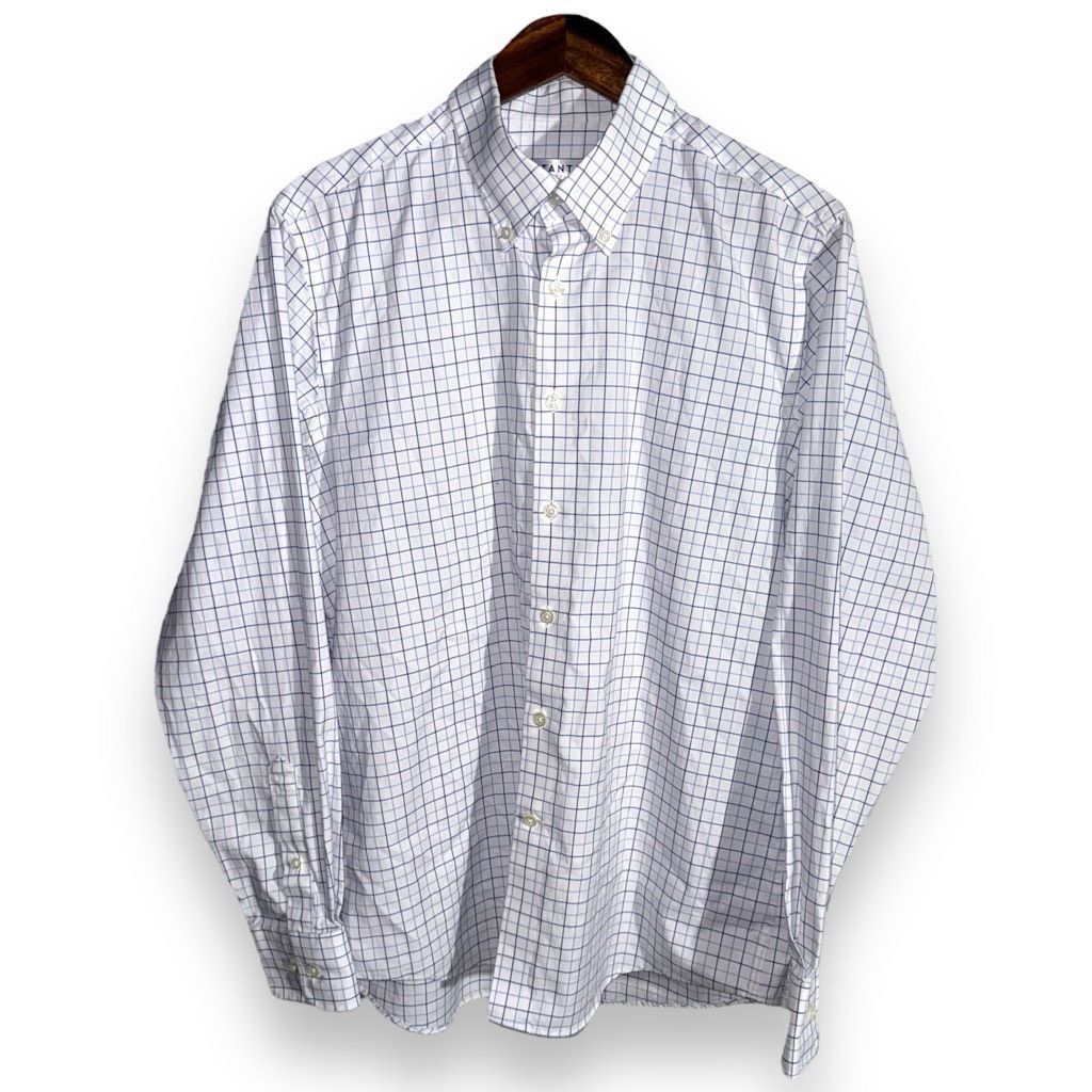 Other Stantt White & Blue Check Non-Iron Oxford Shirt 16 Size US M / EU 48-50 / 2 - 1 Thumbnail