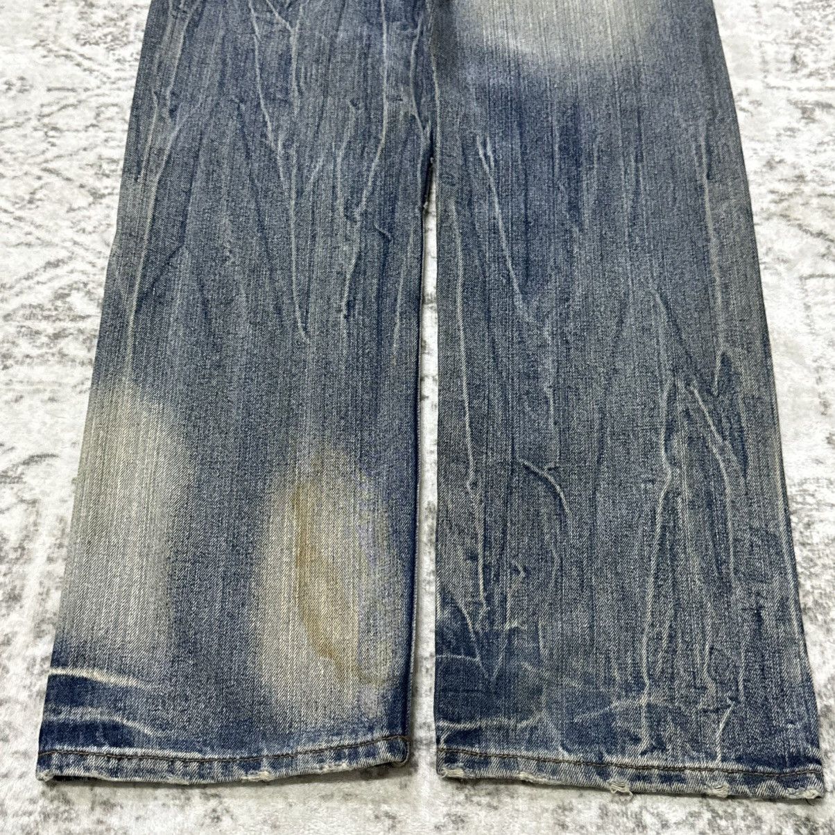 Japanese Brand Euro Eagle Patchwork Distressed Studded Loose Jeans Size US 30 / EU 46 - 10 Thumbnail