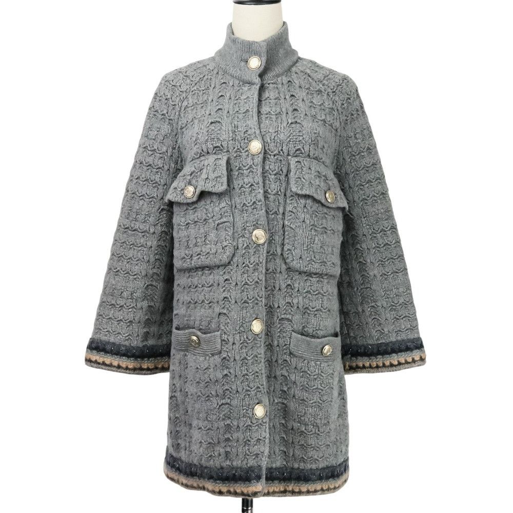 Chanel Chanel Tweed Wool Cashmere Knit Coat Others Outerwear P46845 DUTY FREE for USA