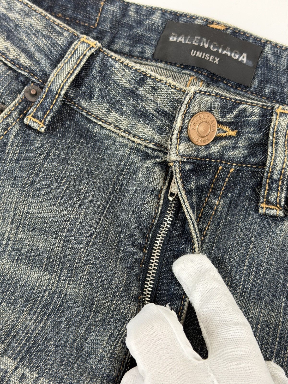 Balenciaga Balenciaga Medium Fit All Over Logo Dark Blue Denim Pants Size US 28 / EU 44 - 8 Thumbnail