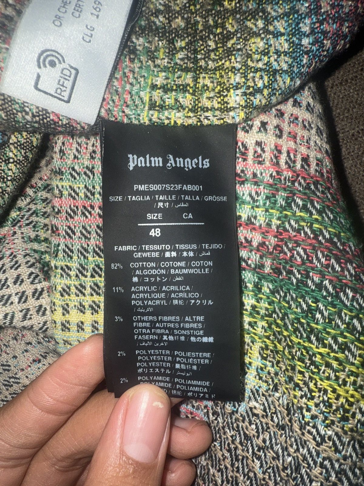 Palm Angels VERY CLEAN PALM ANGELS MULTICOLOR PLAID PEACOAT SIZE 50 Size US L / EU 52-54 / 3 - 13 Thumbnail