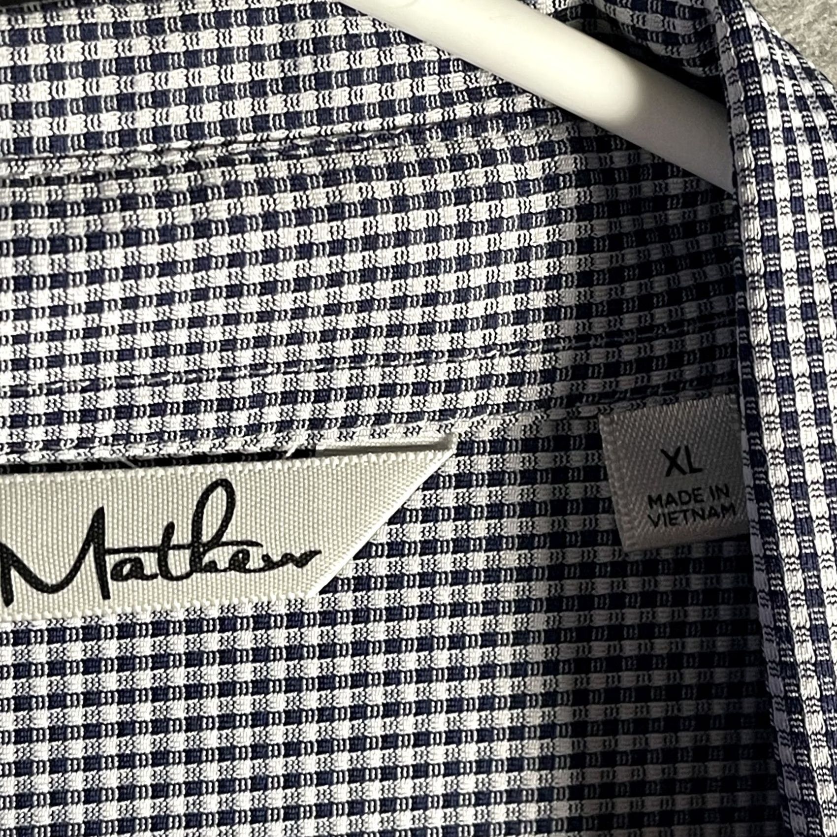TravisMathew Travis Mathew Shirt Mens XL Blue Micro Check Button Up Long Sleeve Stretch Casual Size US XL / EU 56 / 4 - 5 Thumbnail