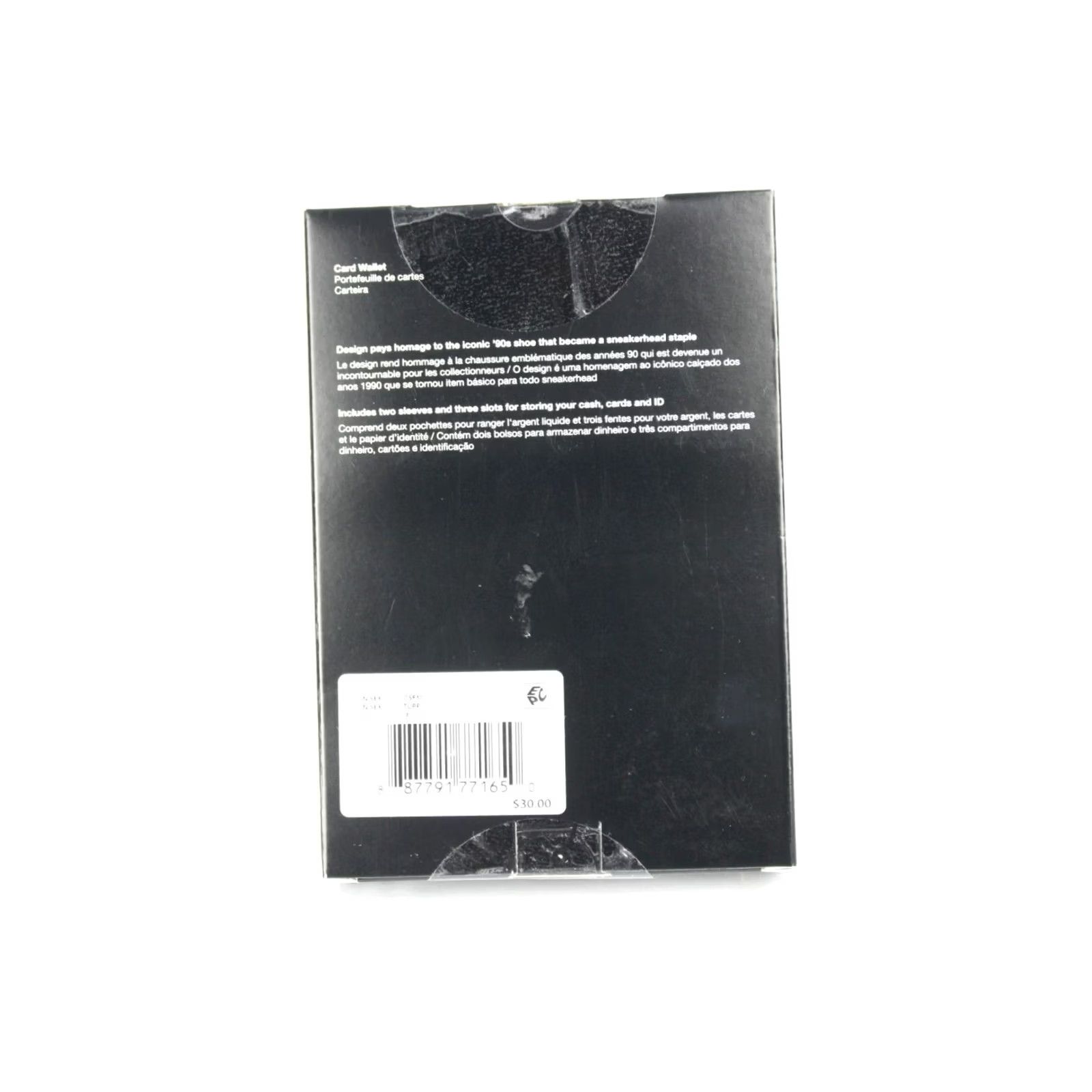Nike Nike Air Max 90 Card Wallet Iconic 90's Two Sleeves Three Card Slots White Black Men Wallet Cardholder Size ONE SIZE - 3 Thumbnail